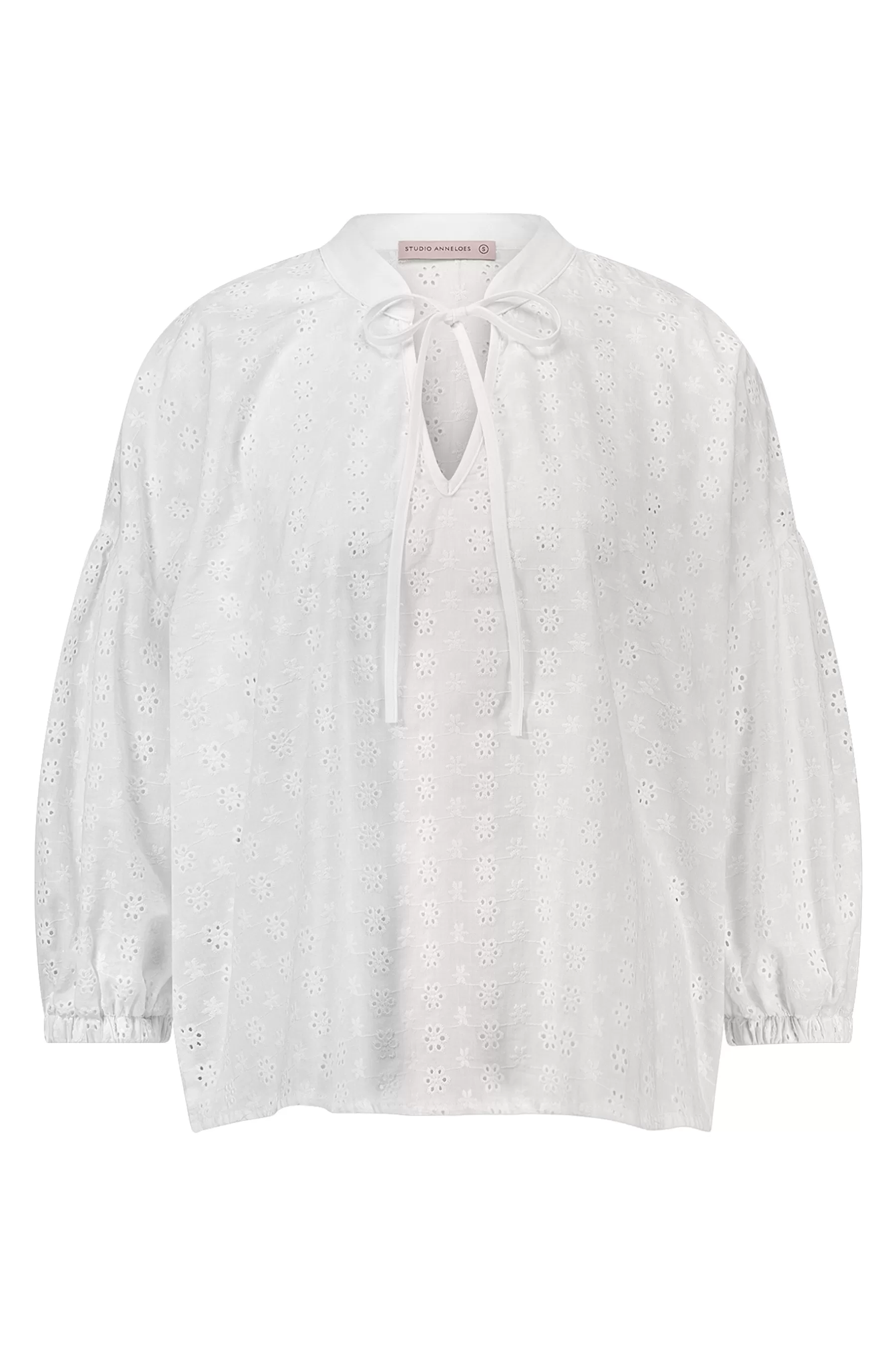 Studio Anneloes Blouses<Abbie flower embroidery blouse - white