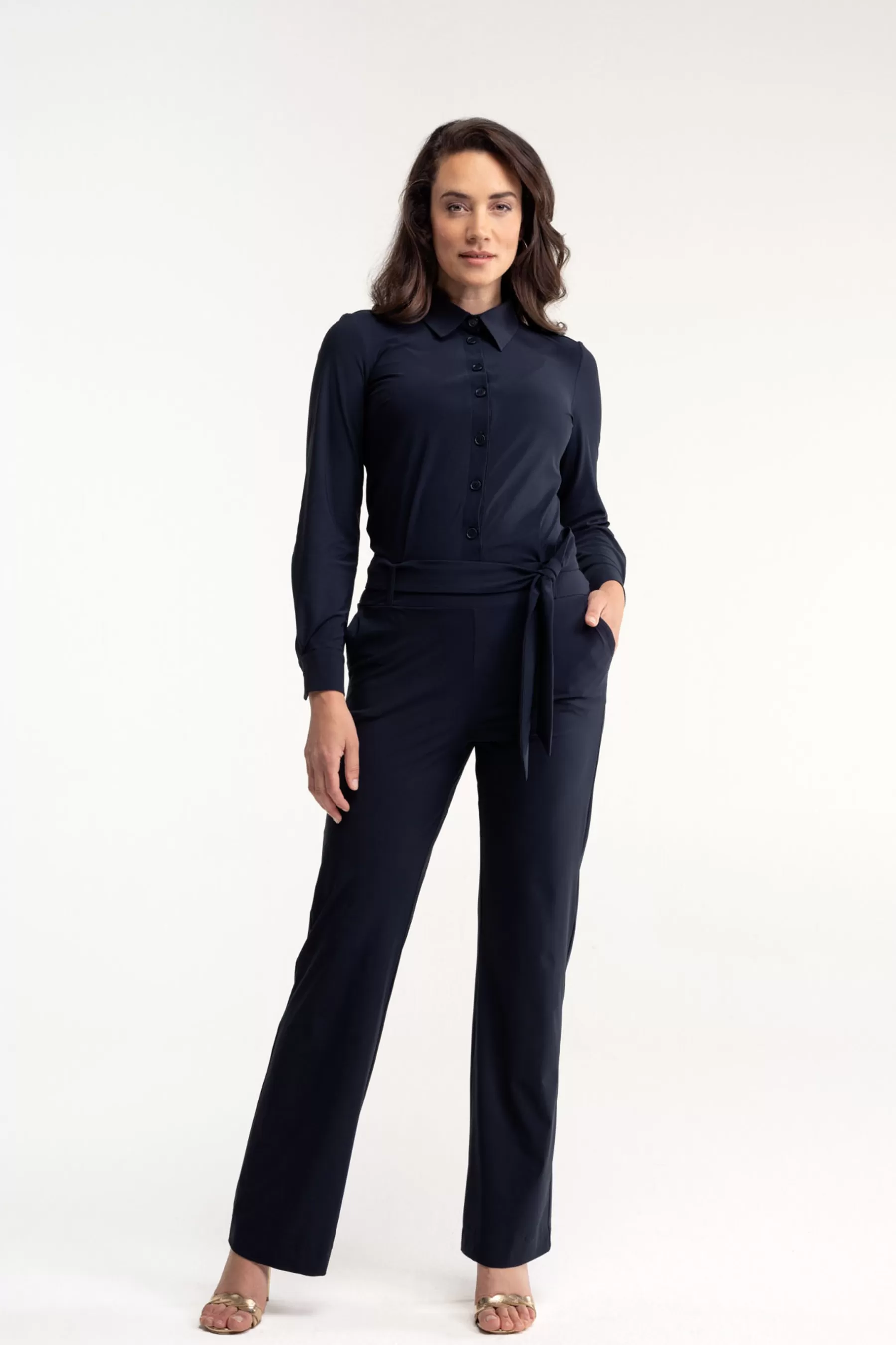 Studio Anneloes Jumpsuits | Essentials<Angel LS jumpsuit - dark blue