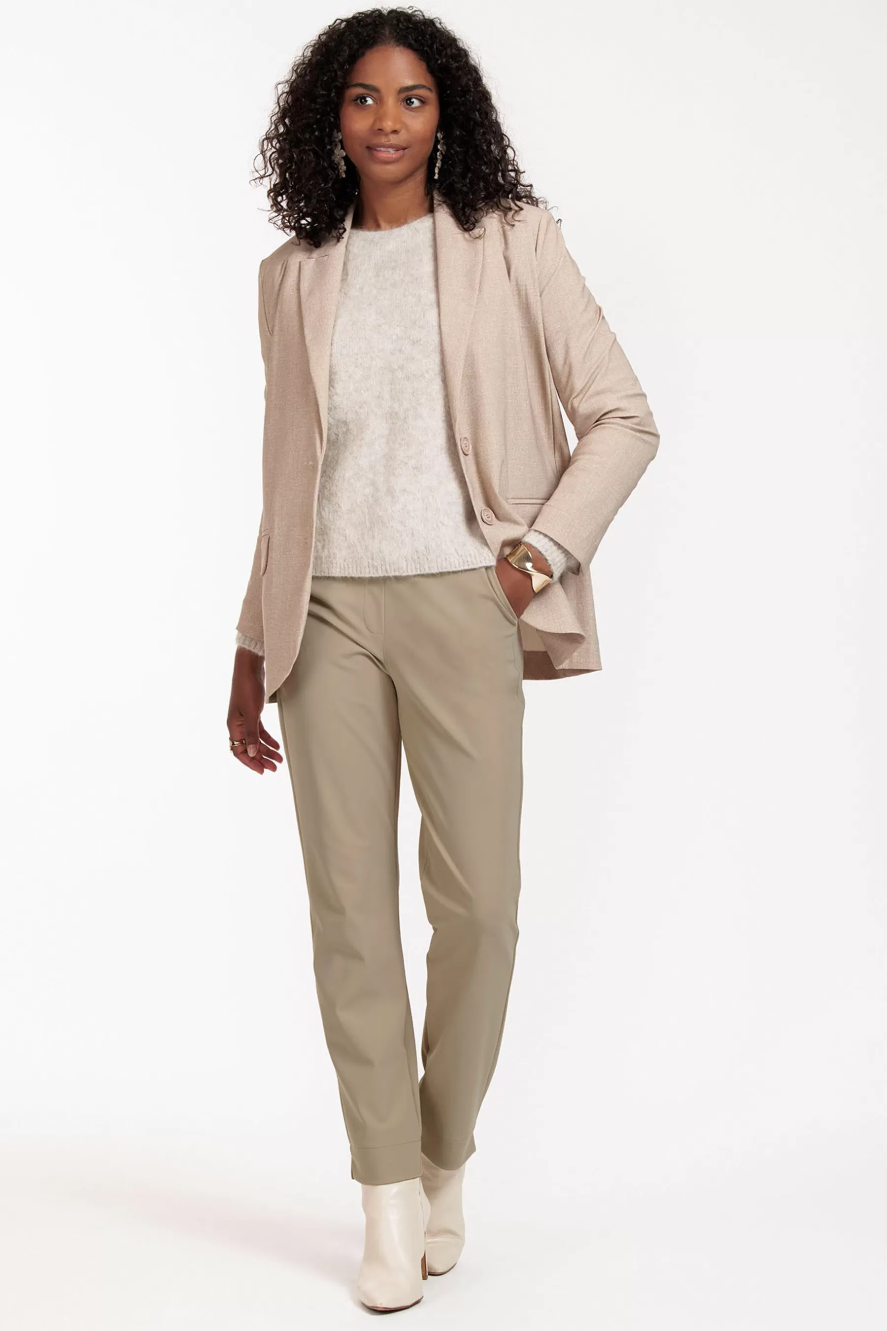 Studio Anneloes Broeken<Anna bonded trousers - latte