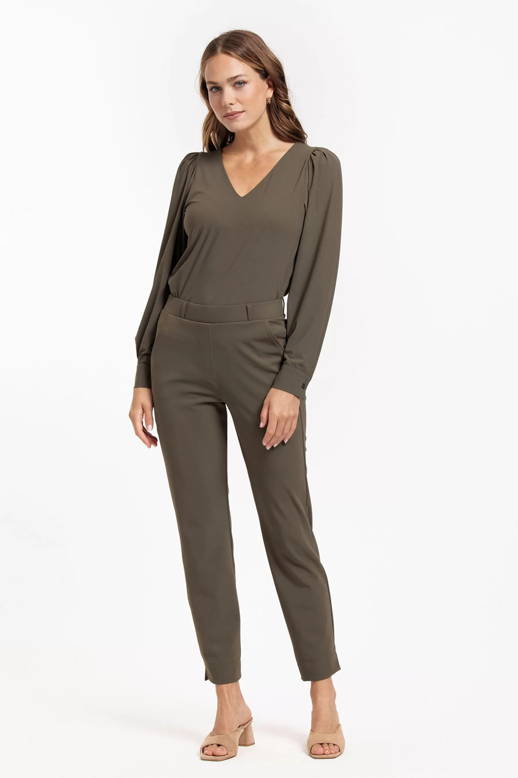 Studio Anneloes Broeken<Anna bonded trousers - new army