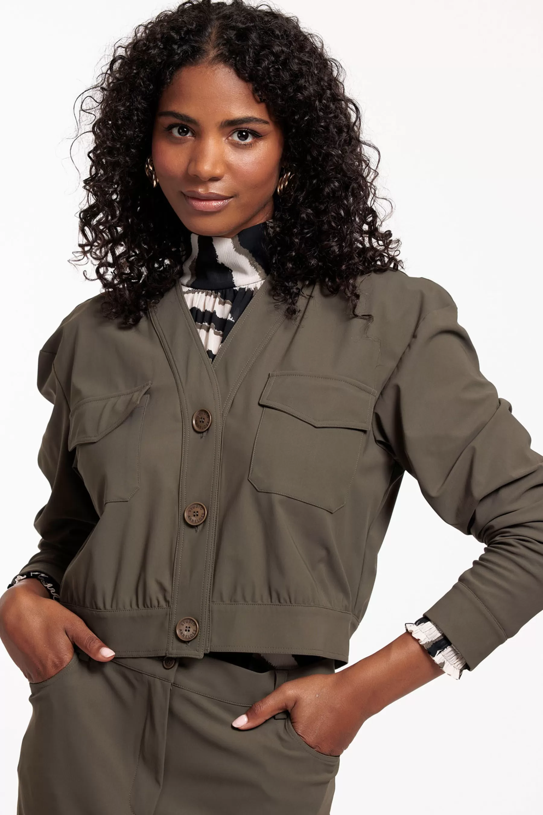 Studio Anneloes Blazers & Jasjes | Jassen<Becky cargo jacket - new army