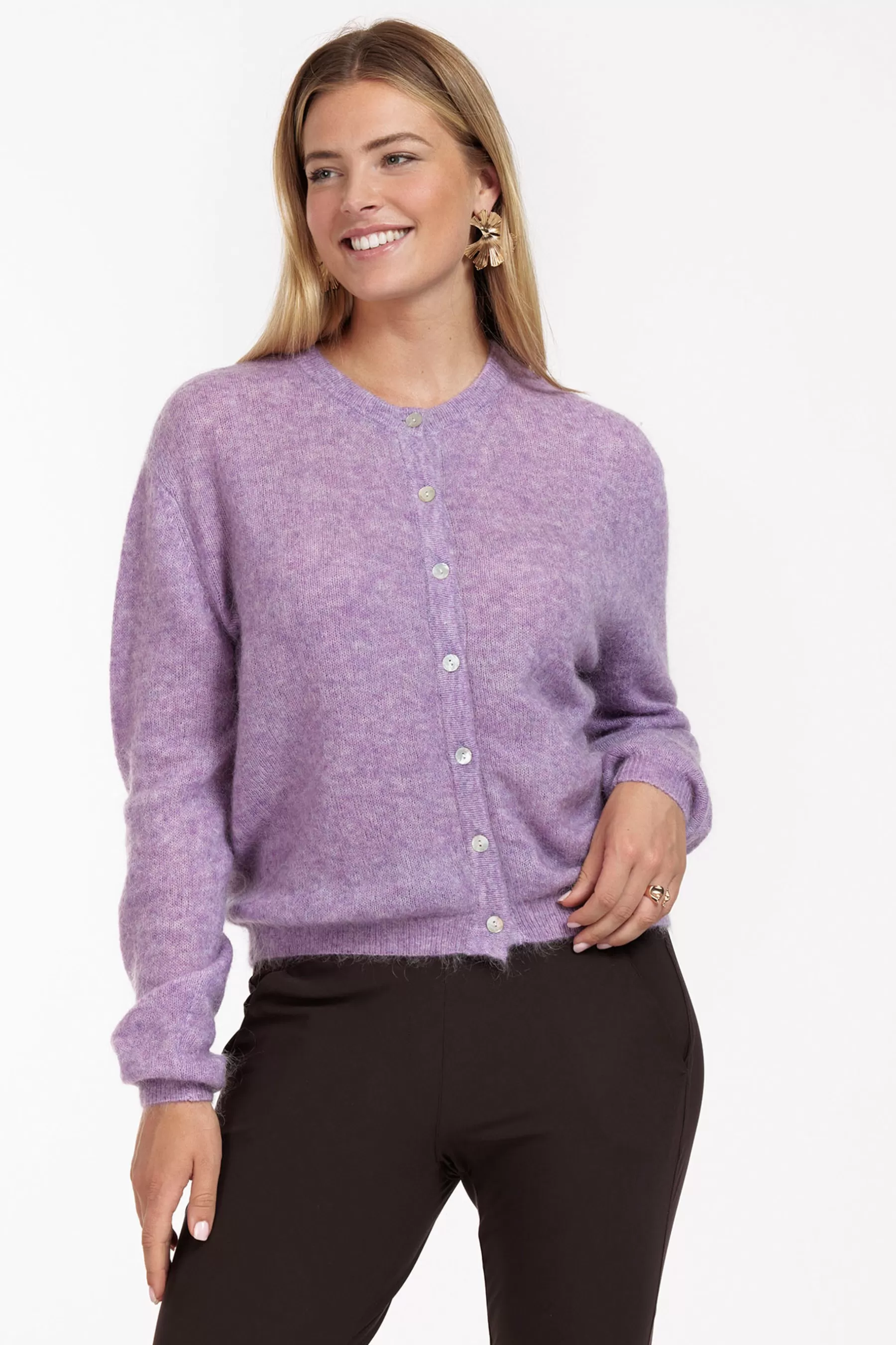 Studio Anneloes Truien & Vesten<Bibi mohair cardigan - lila