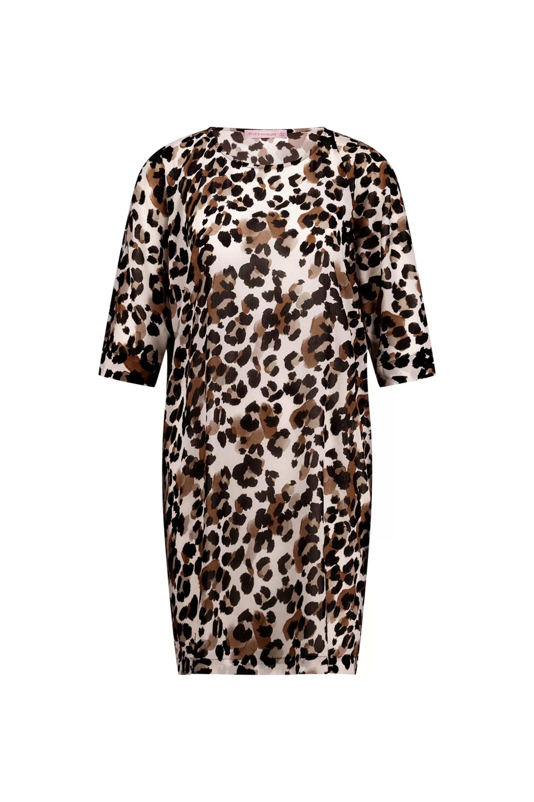 Studio Anneloes Jurken & Rokken<Birgit leopard crepe dress - kit/chocolate