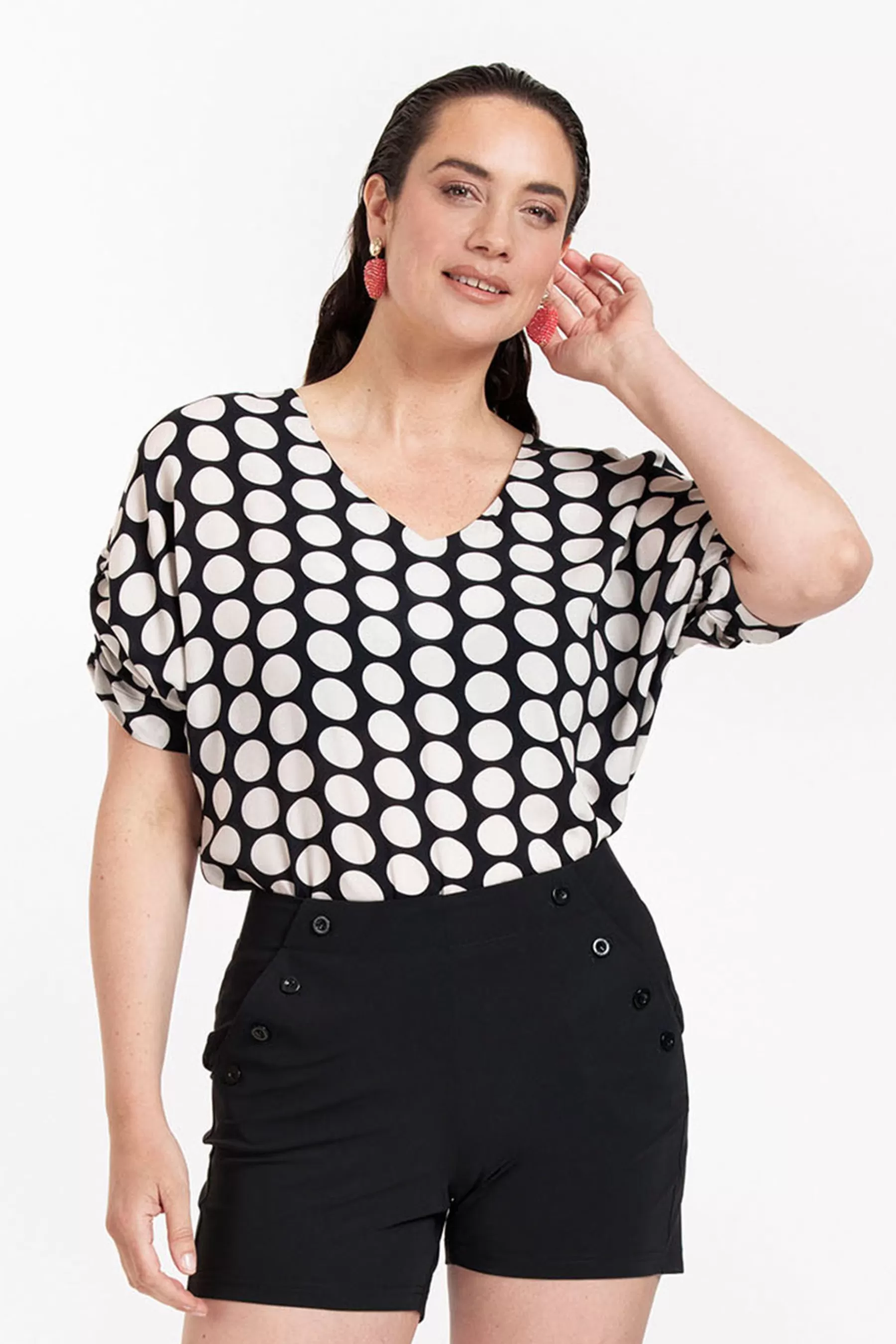 Studio Anneloes Shirts & Tops<Birgitta dot top - black/off white