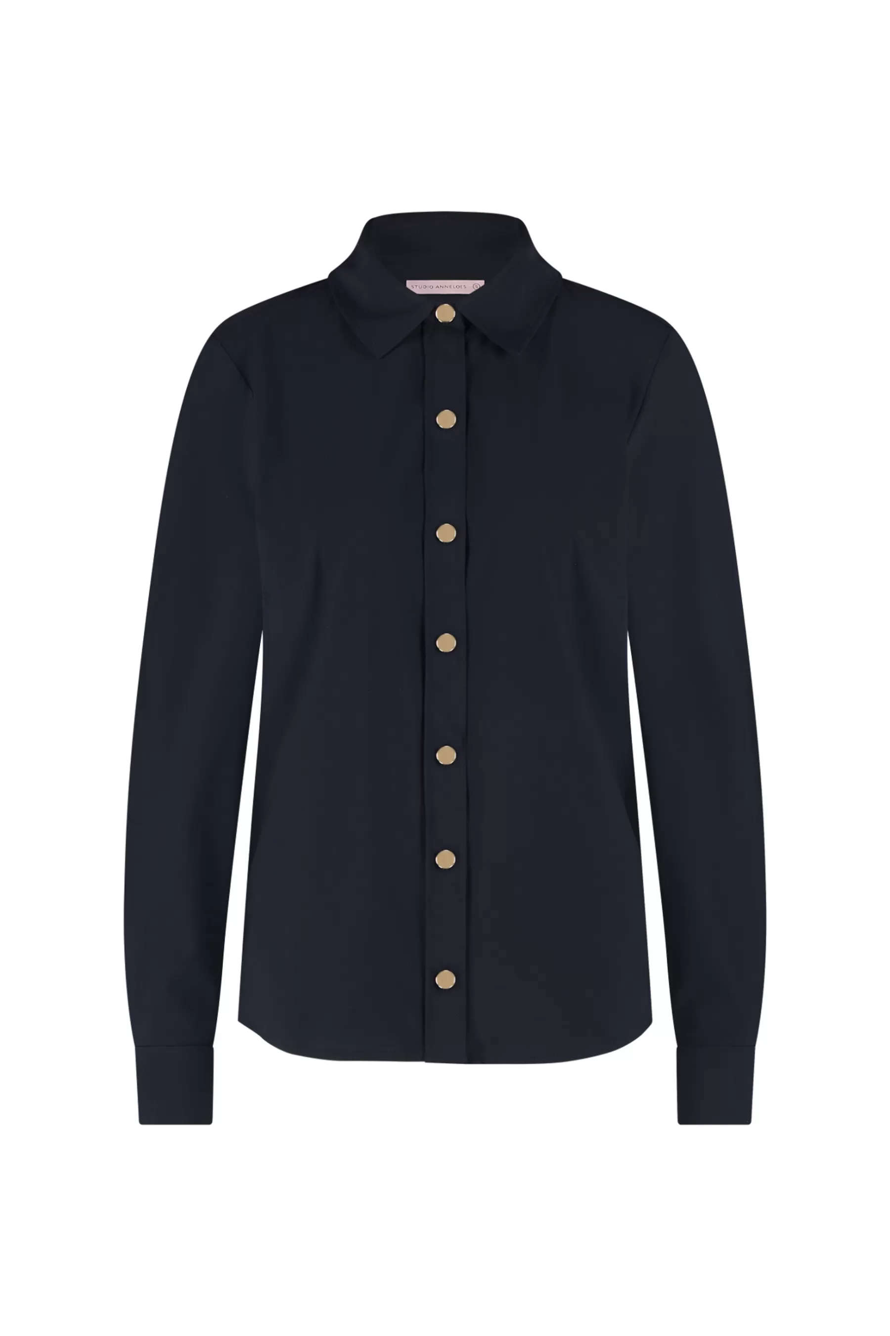 Studio Anneloes Blouses<Bobby gold button blouse - dark blue