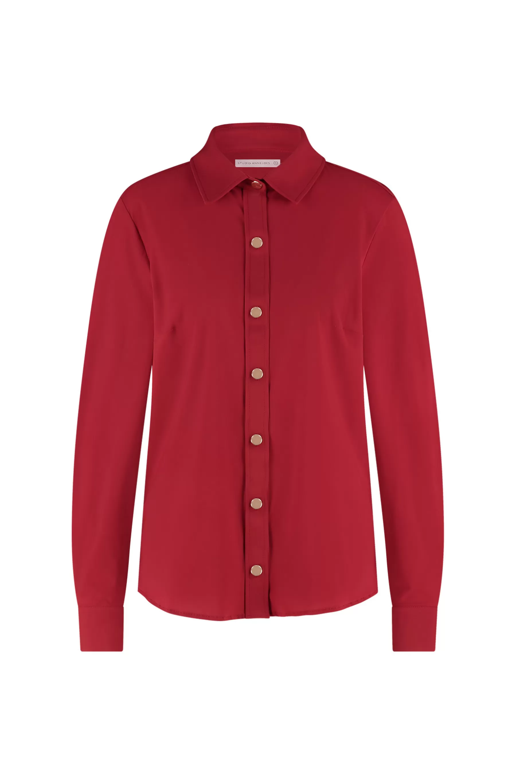 Studio Anneloes Blouses<Bobby gold button blouse - dark red