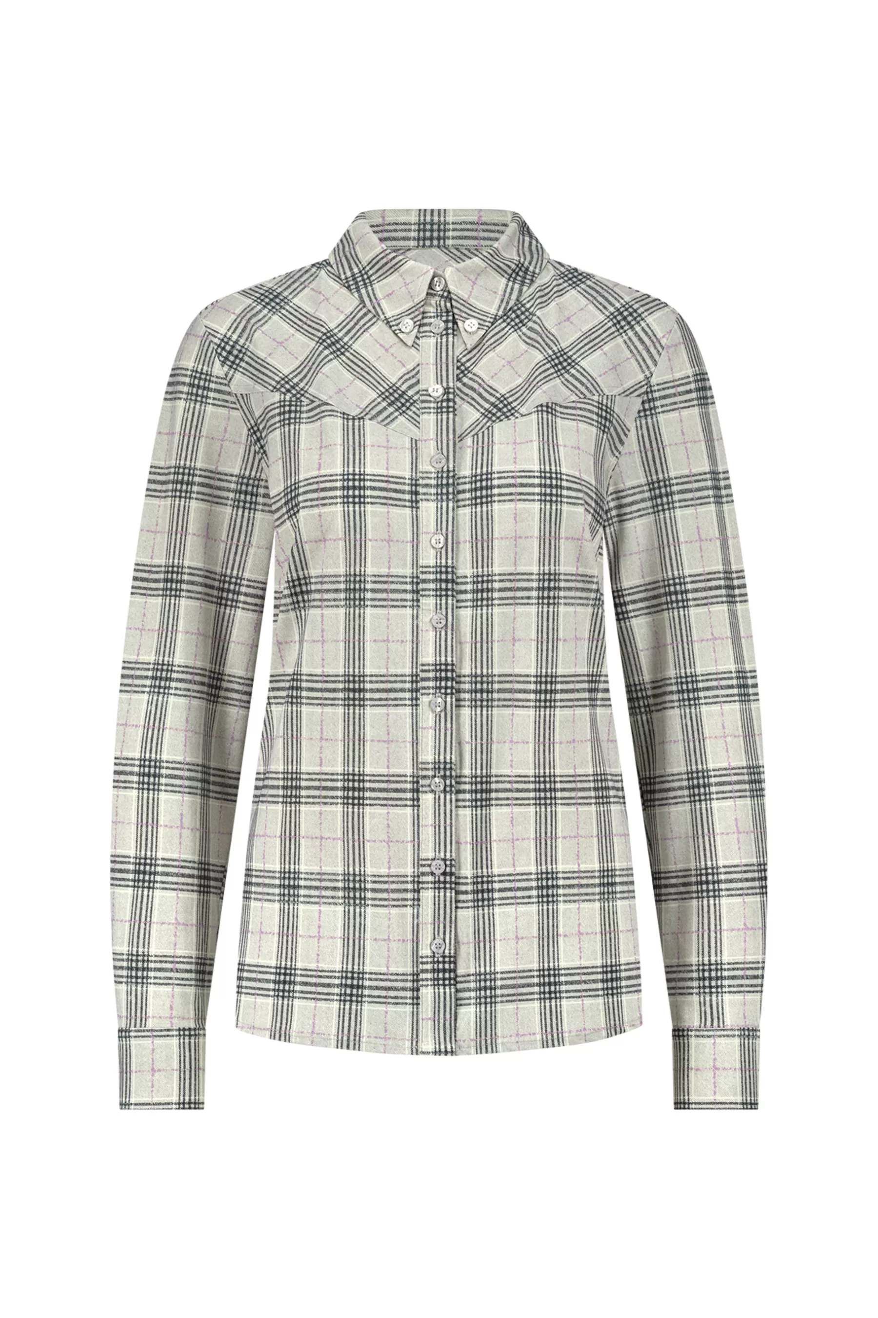 Studio Anneloes Blouses<Bobby western check blouse - grey melange/antraciet