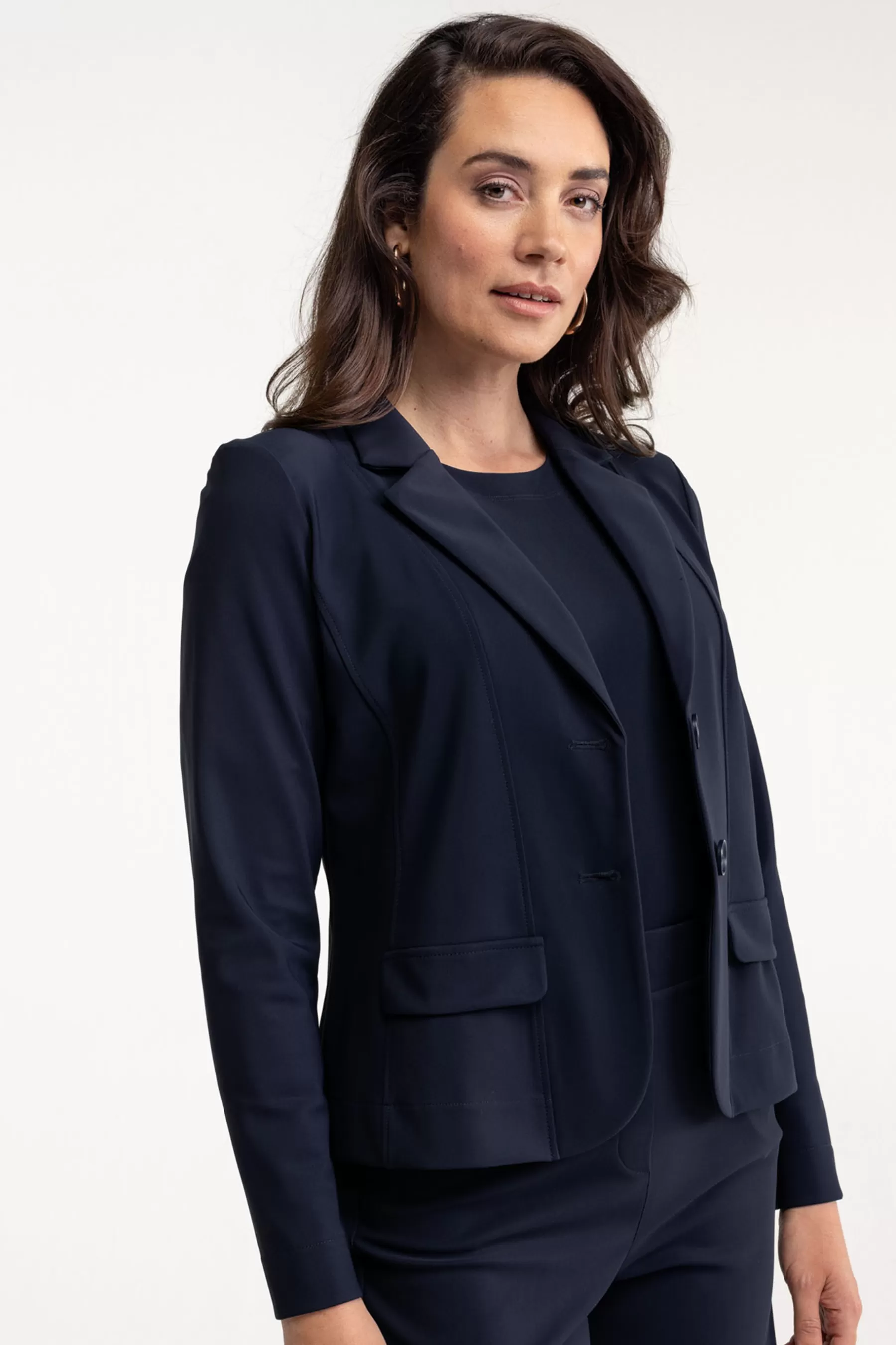 Studio Anneloes Blazers & Jasjes | Essentials<Bright bonded blazer - dark blue