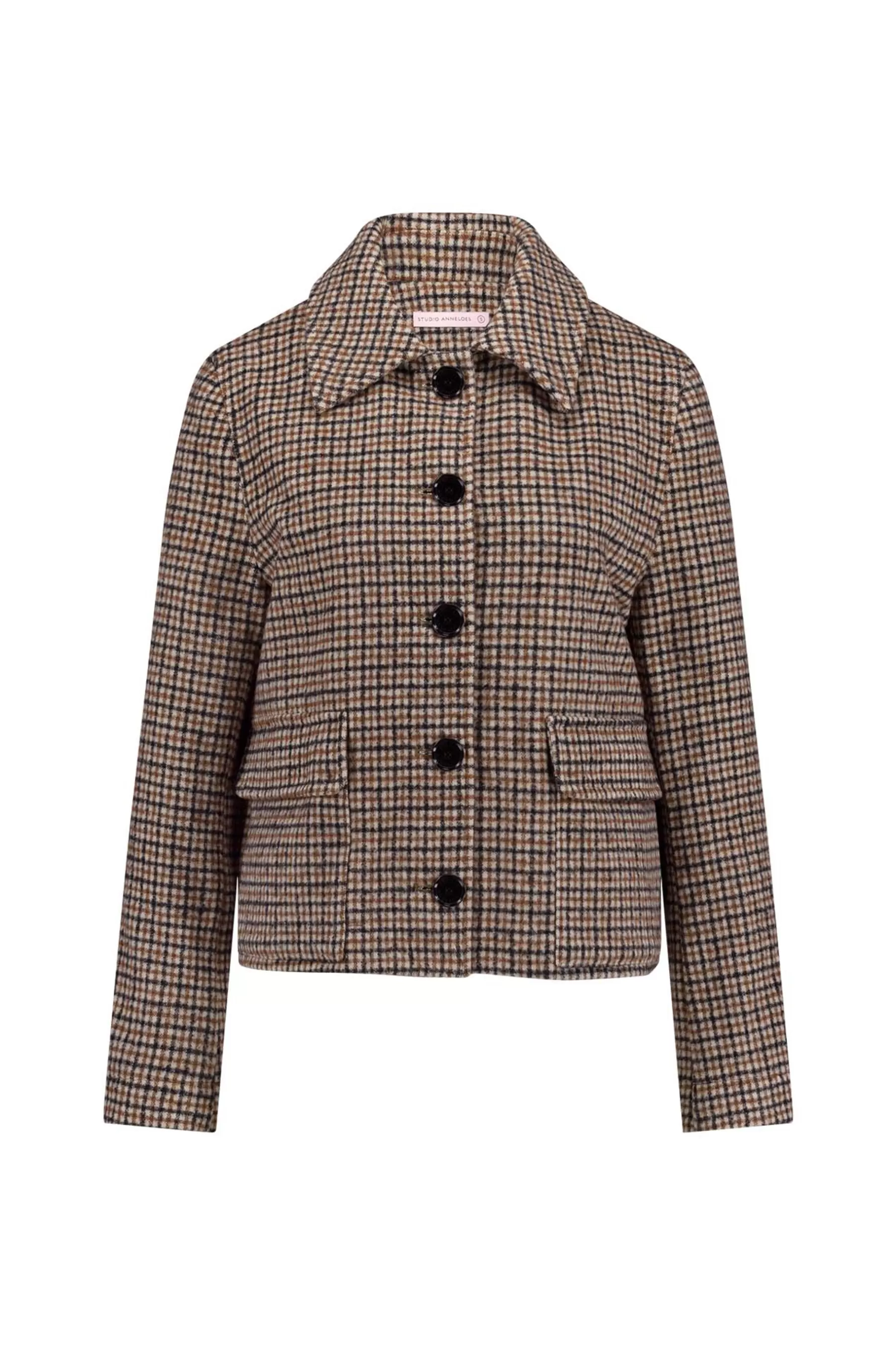 Studio Anneloes Blazers & Jasjes | Jassen<Caddy brushed check coat - chocolate/black