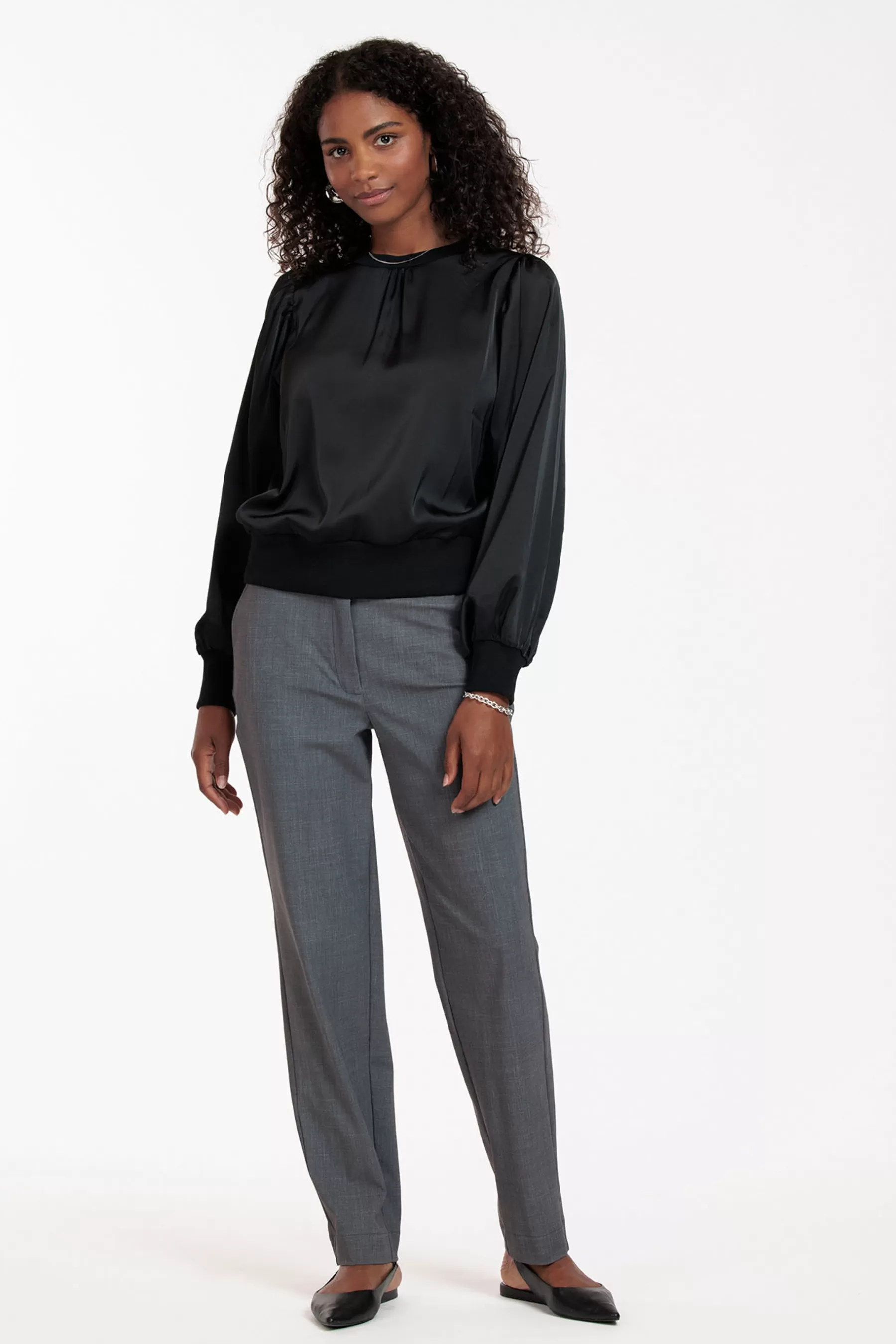 Studio Anneloes Broeken<Collins grey melee trousers - grey melange