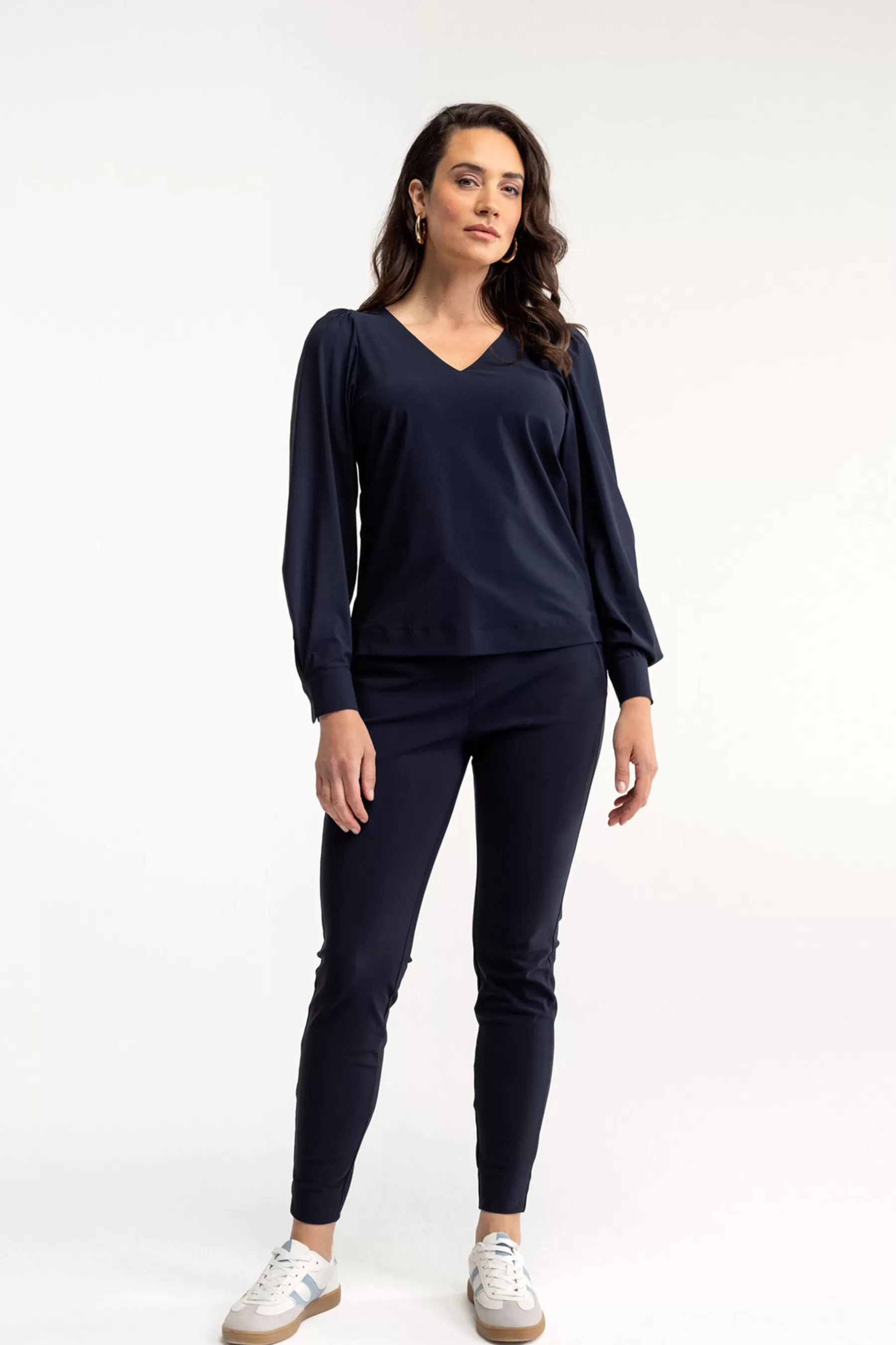 Studio Anneloes Broeken | Essentials<Downstairs bonded trousers - dark blue