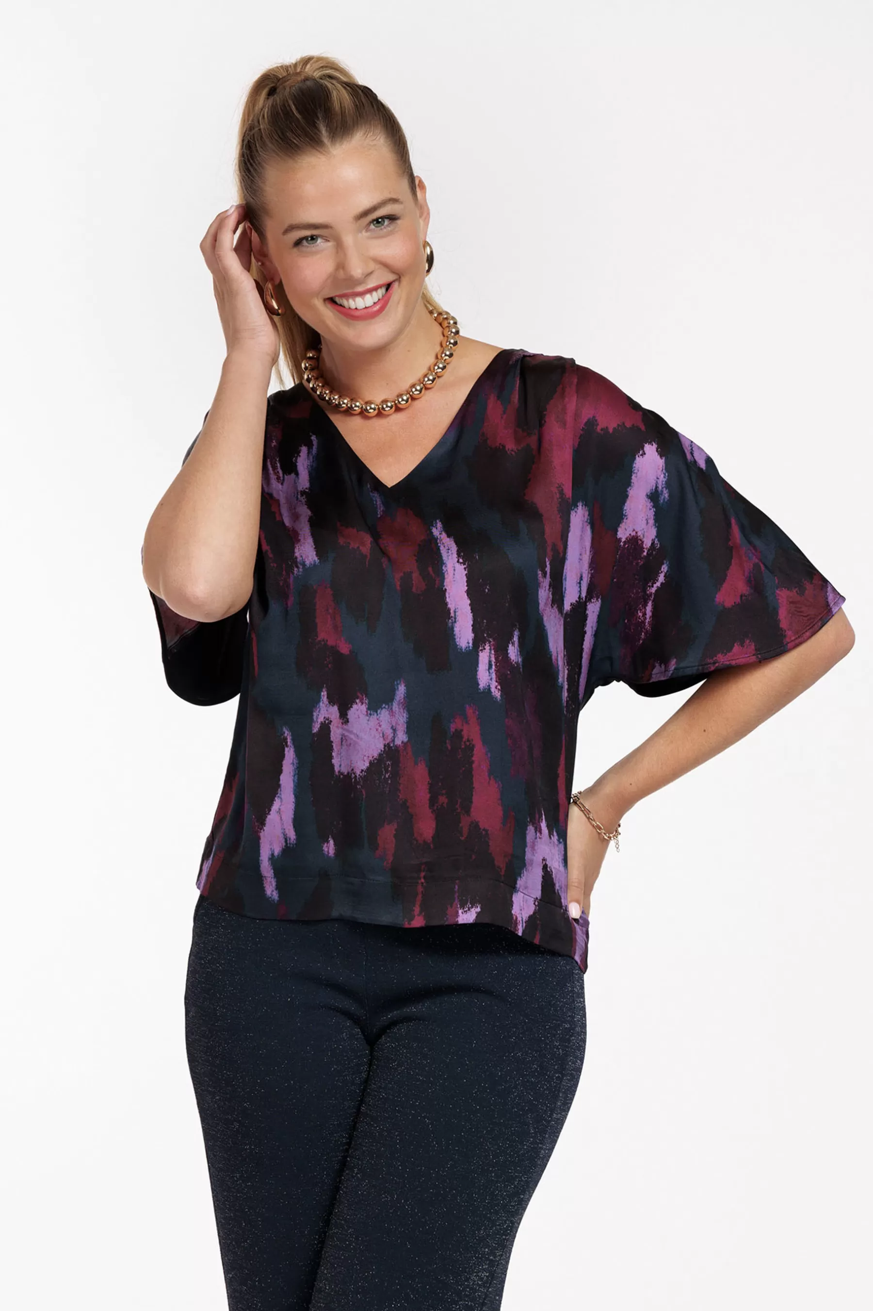 Studio Anneloes Shirts & Tops<Famous satin leopard top - multi color