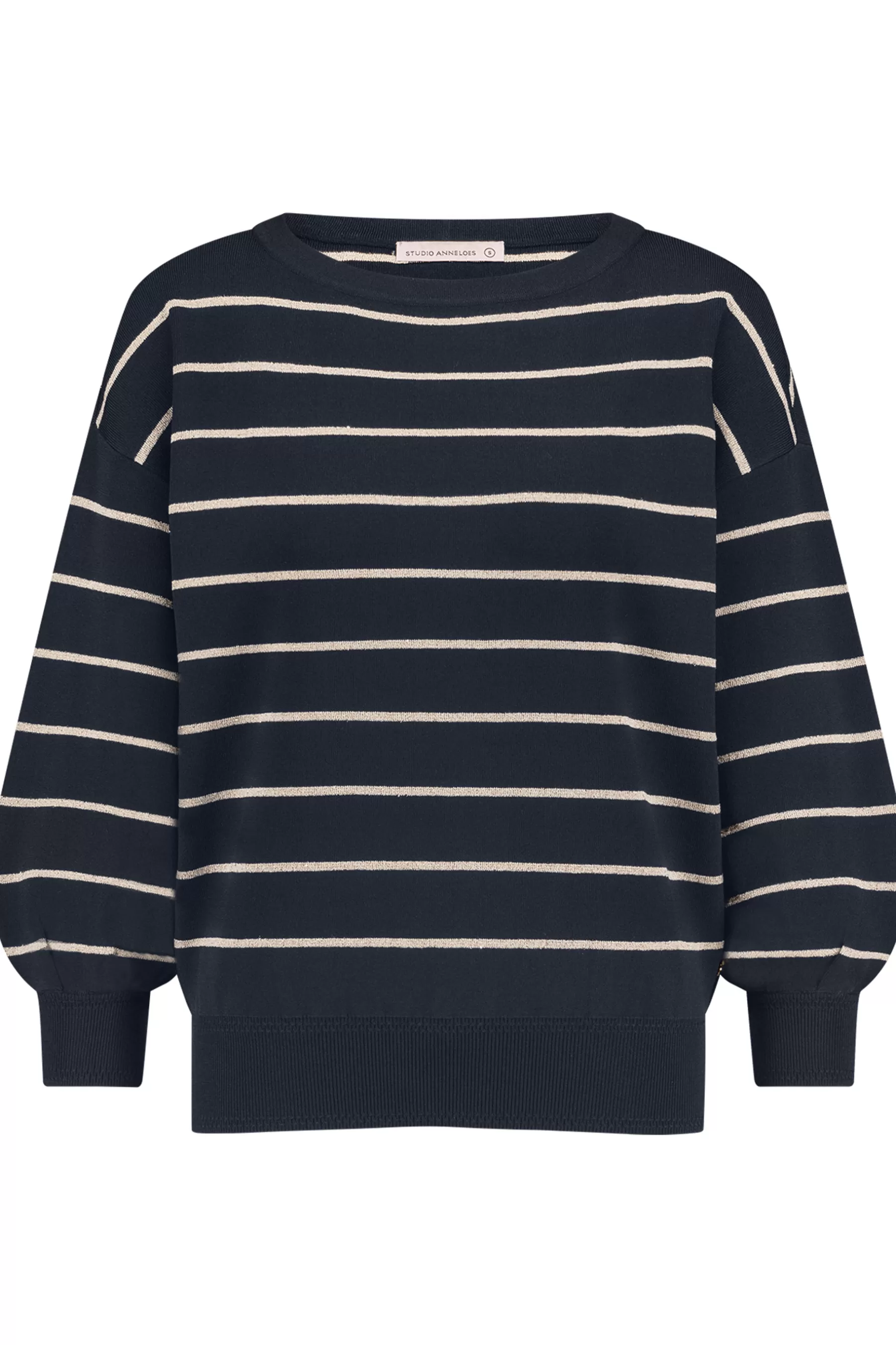 Studio Anneloes Truien & Vesten<Farah stripe lurex pullover - dblue/kit