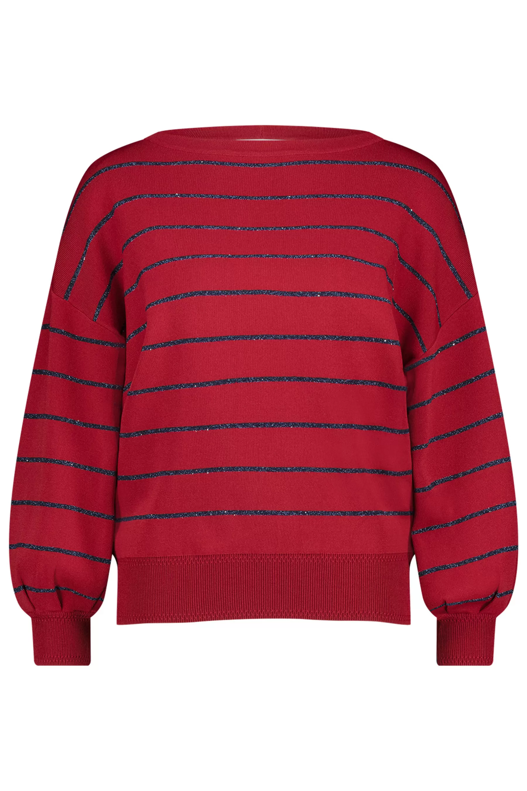 Studio Anneloes Truien & Vesten<Farah stripe lurex pullover - red/dark blue