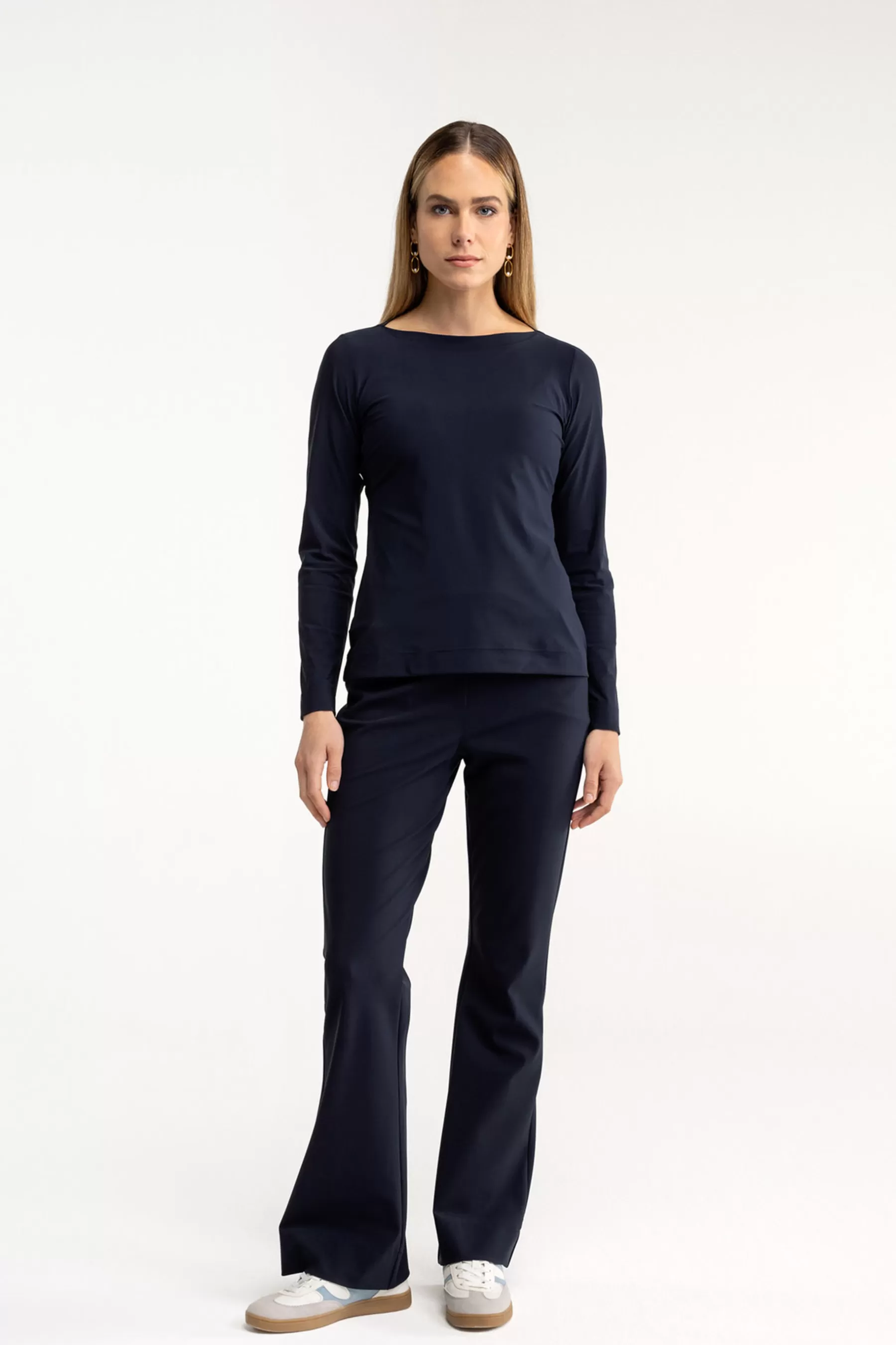 Studio Anneloes Broeken | Essentials<Flair bonded trousers - dark blue