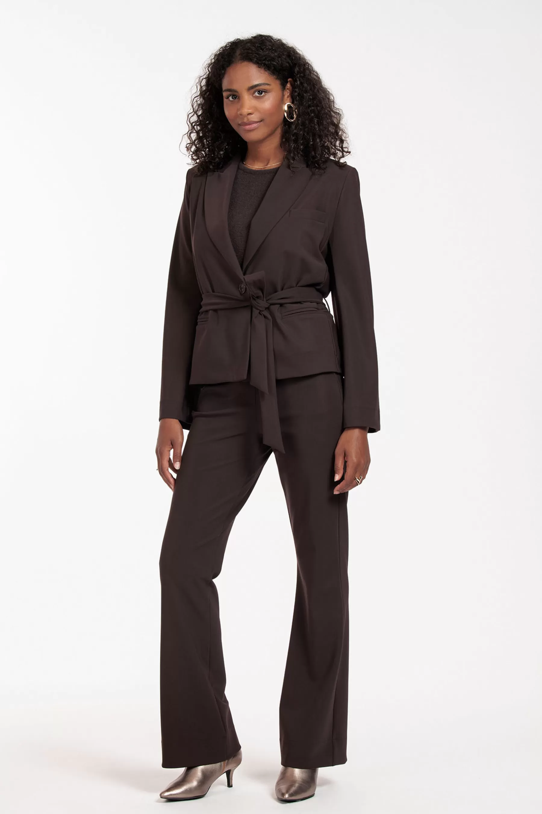 Studio Anneloes Broeken<Flair bonded trousers - espresso