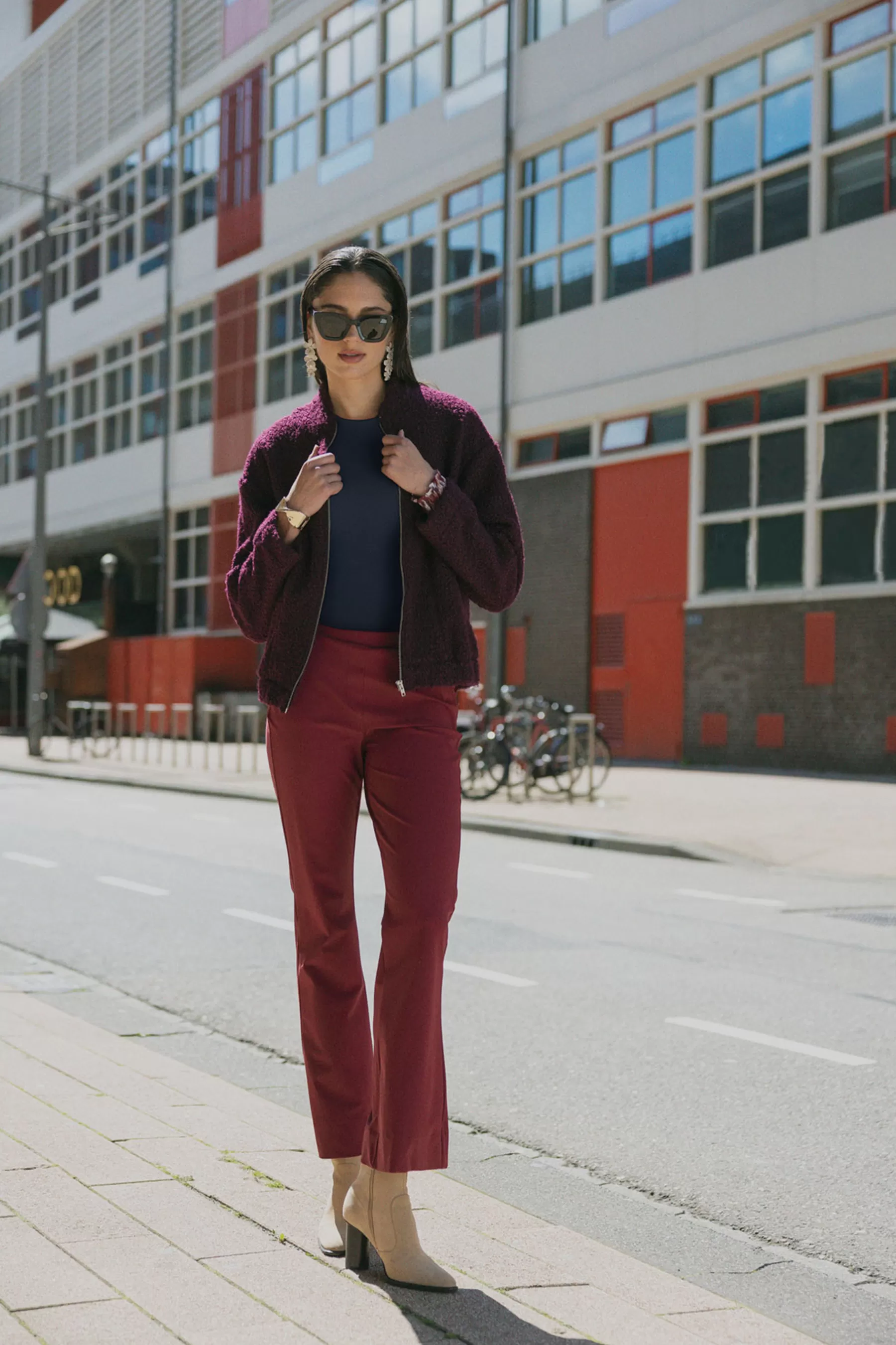 Studio Anneloes Broeken<Flair bonded trousers - merlot