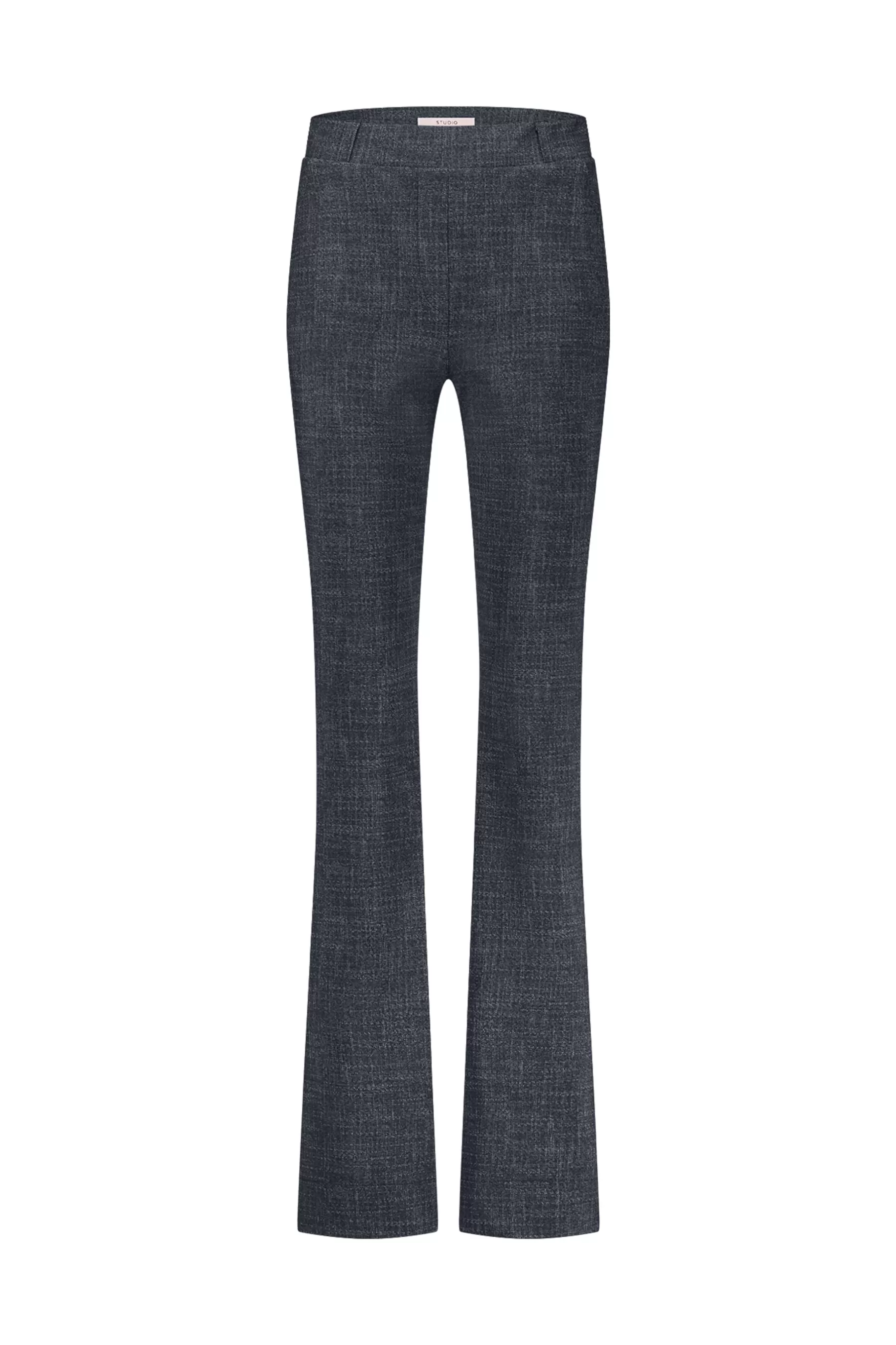 Studio Anneloes Broeken | Broeken - Extra Lang<Flair LONG bnd dnm tweed trousers - midnight blue