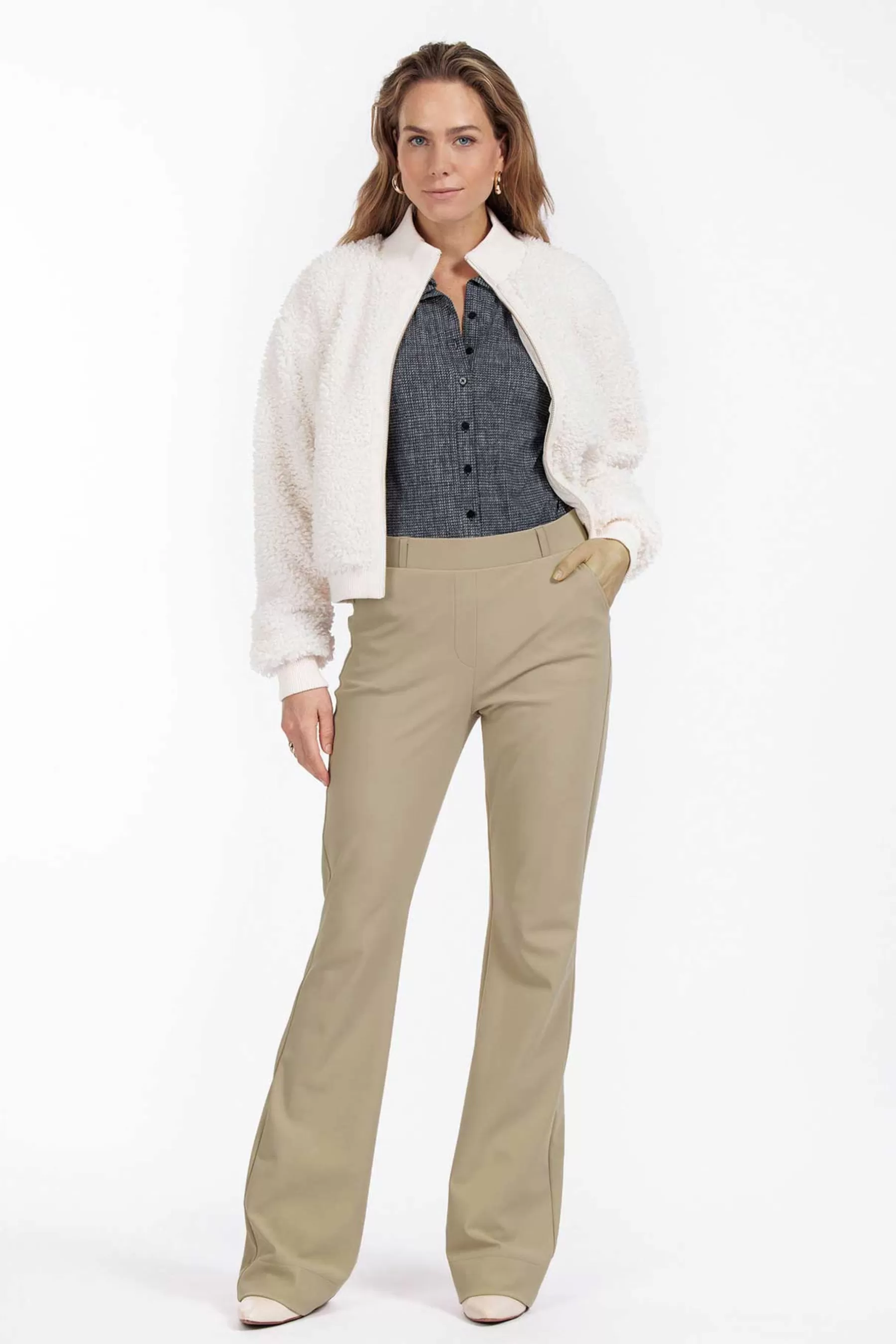 Studio Anneloes Broeken | Broeken - Extra Lang<Flair LONG bonded trousers - latte