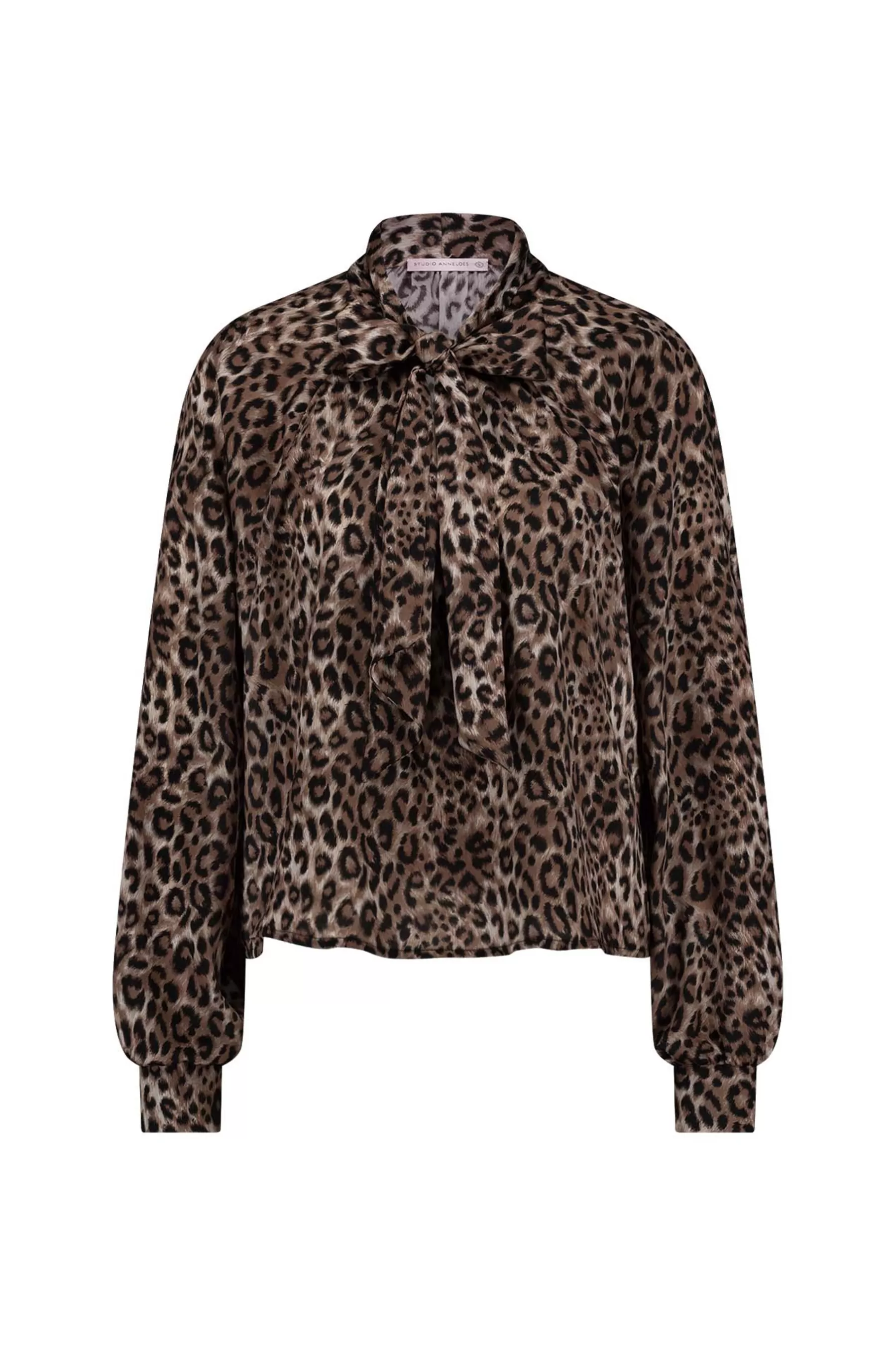 Studio Anneloes Blouses<Frances satin animal blouse - chocolate/black