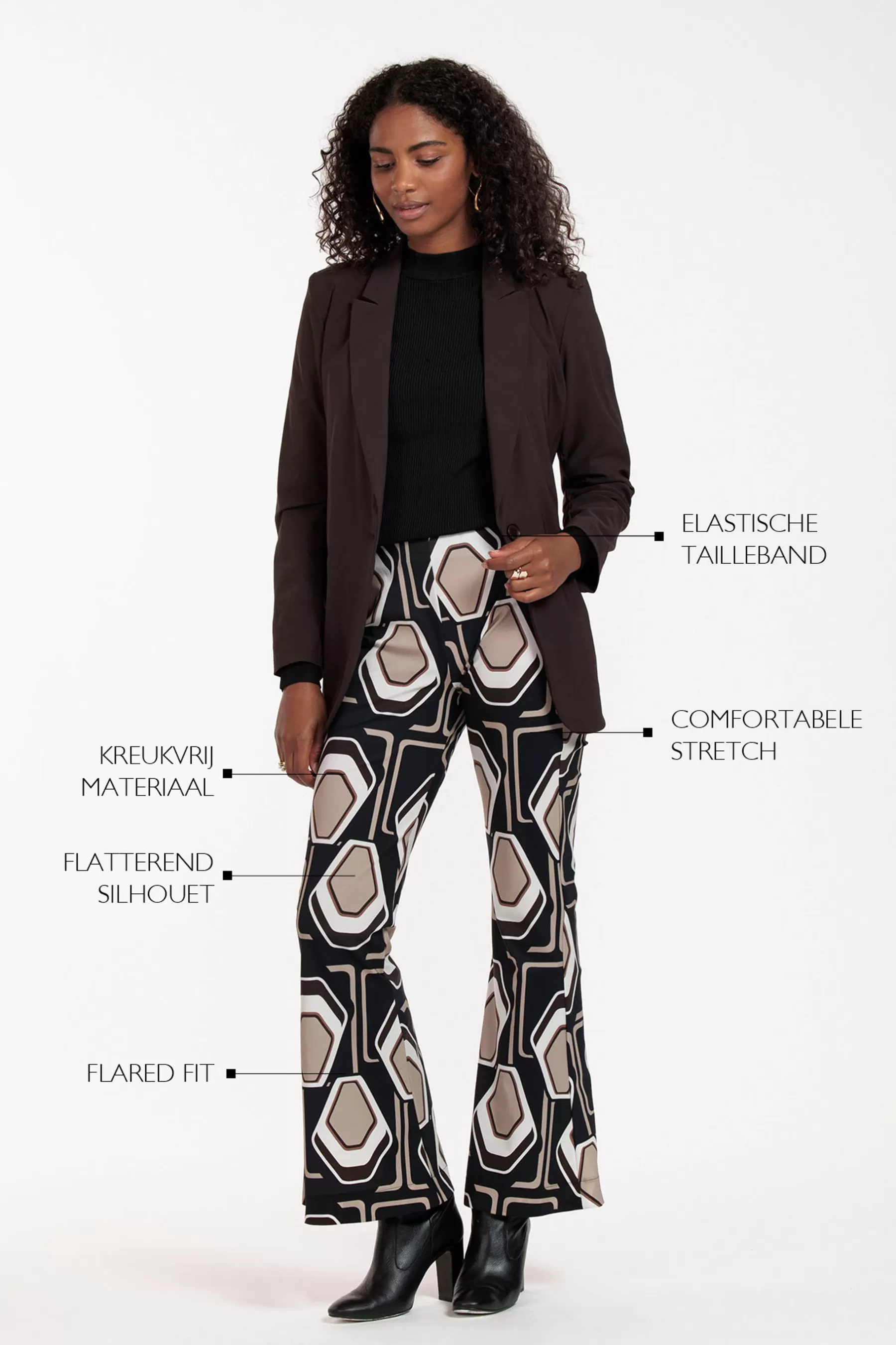 Studio Anneloes Broeken<Ginger graphic flair trousers - multi color