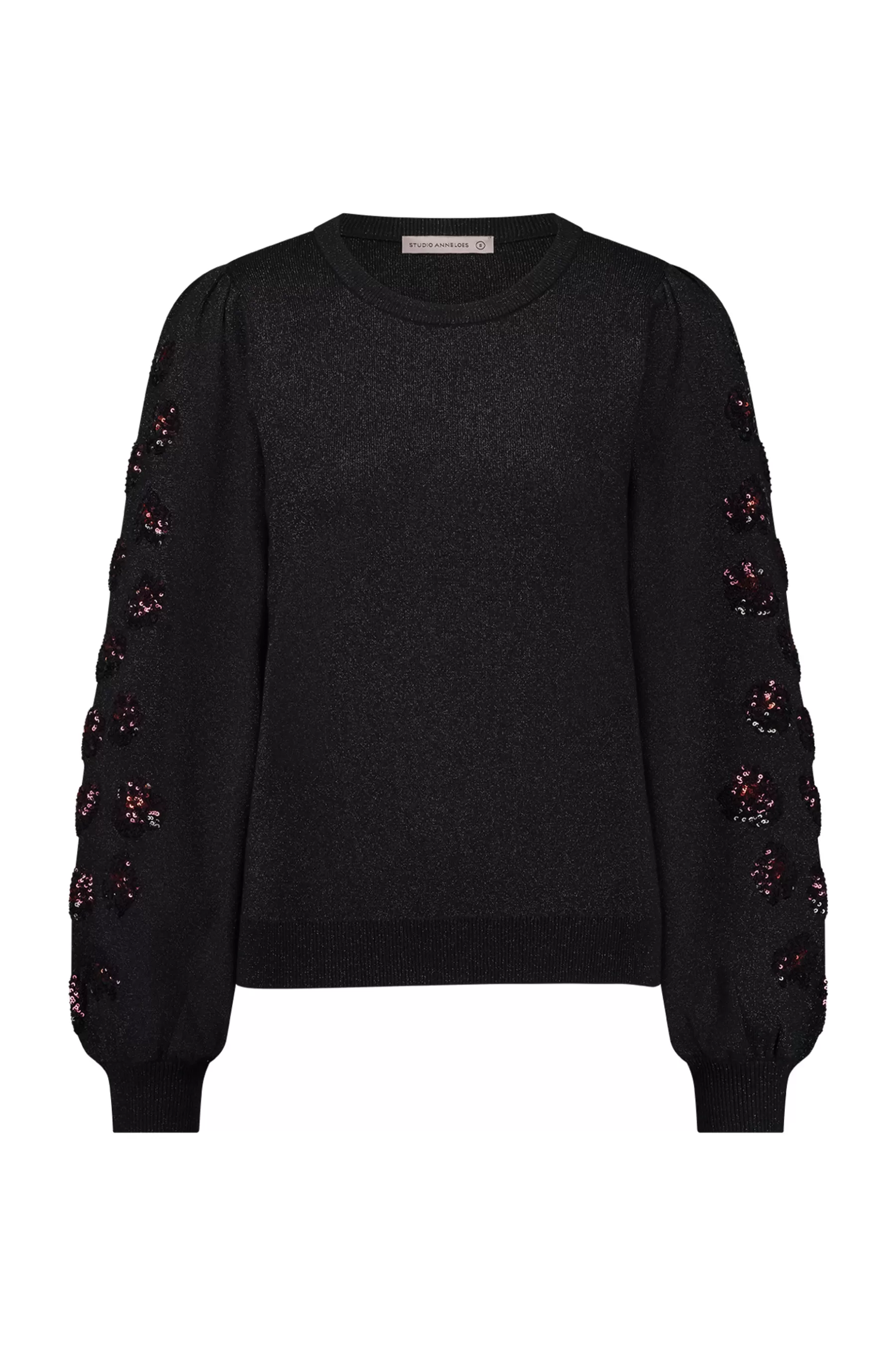 Studio Anneloes Truien & Vesten | Shirts & Tops<Hilly embroidery pullover - black