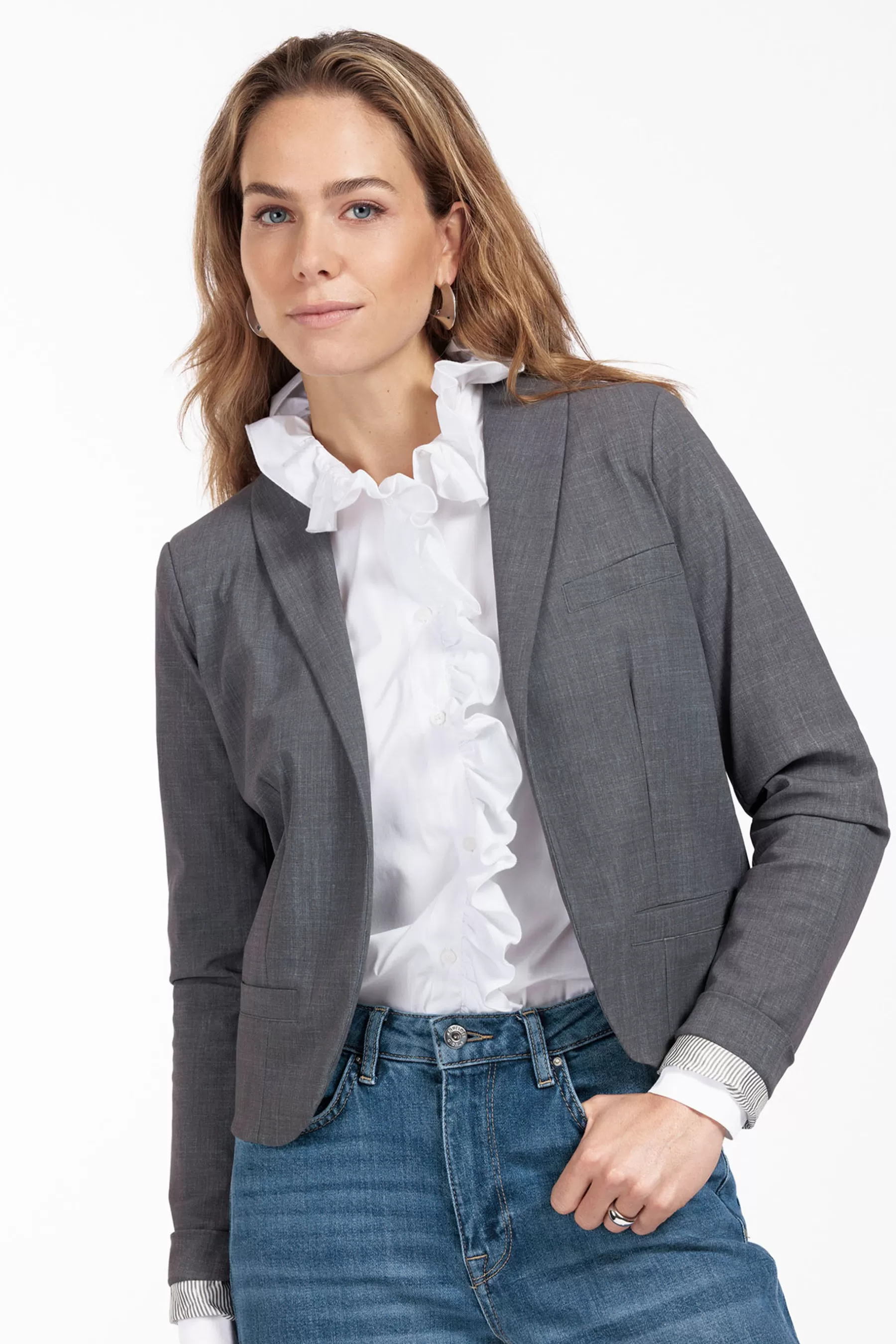 Studio Anneloes Blazers & Jasjes<Idani grey melee blazer - grey melange