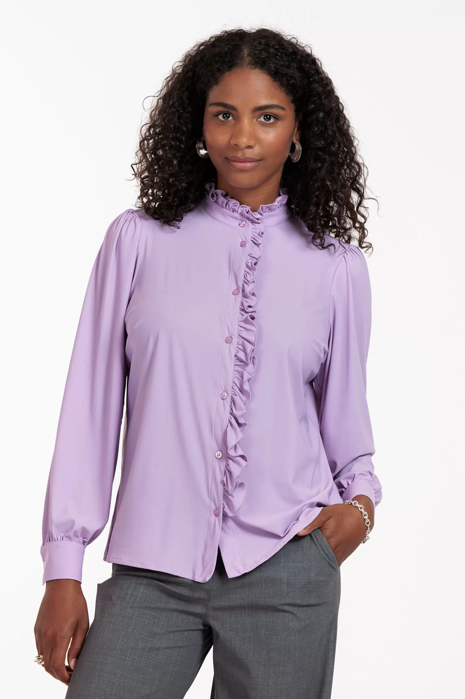 Studio Anneloes Blouses<Idetta ruffle blouse - lila