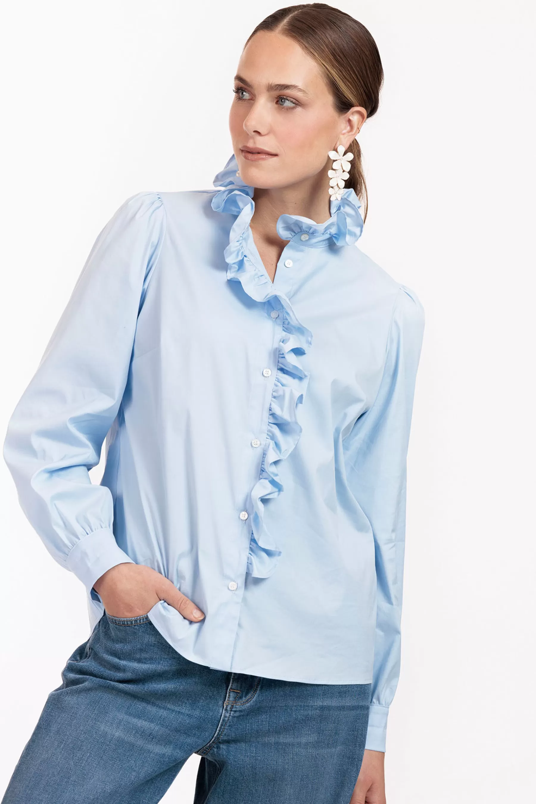 Studio Anneloes Blouses<Idette poplin blouse - light blue