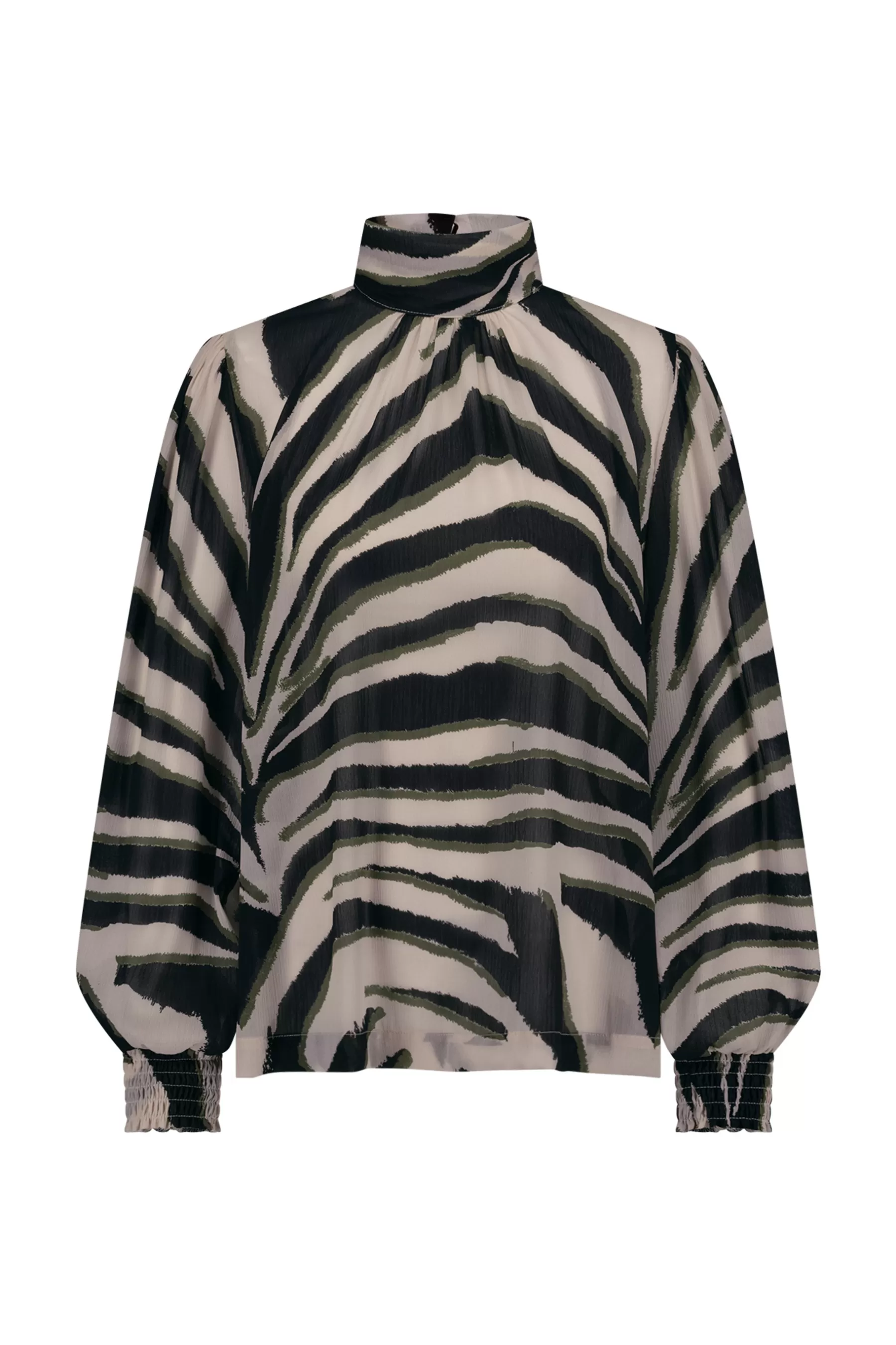 Studio Anneloes Shirts & Tops<Izza zebra crepe top - kit/ new army