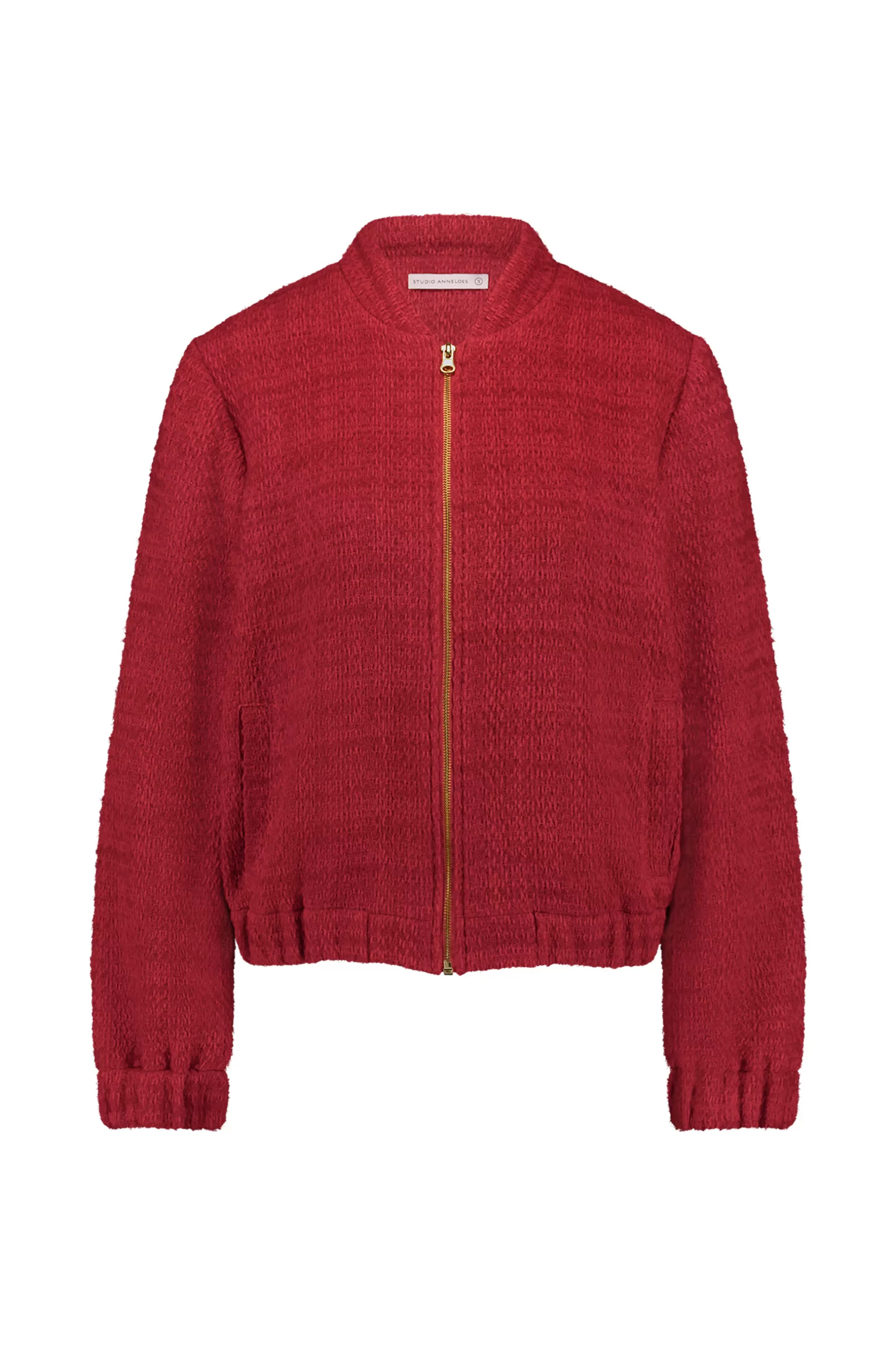 Studio Anneloes Blazers & Jasjes | Jassen<Jax tweed bomber jacket - red