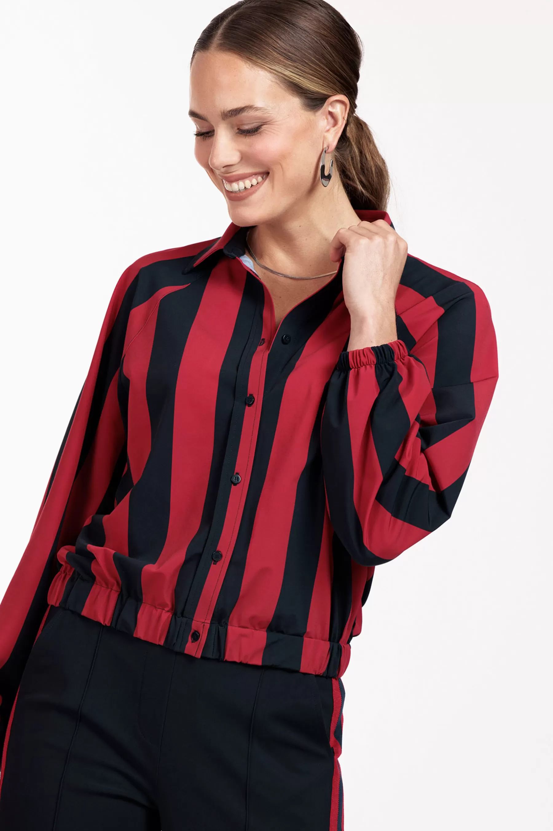 Studio Anneloes Blouses<Johni stripe blouse - dark blue/red