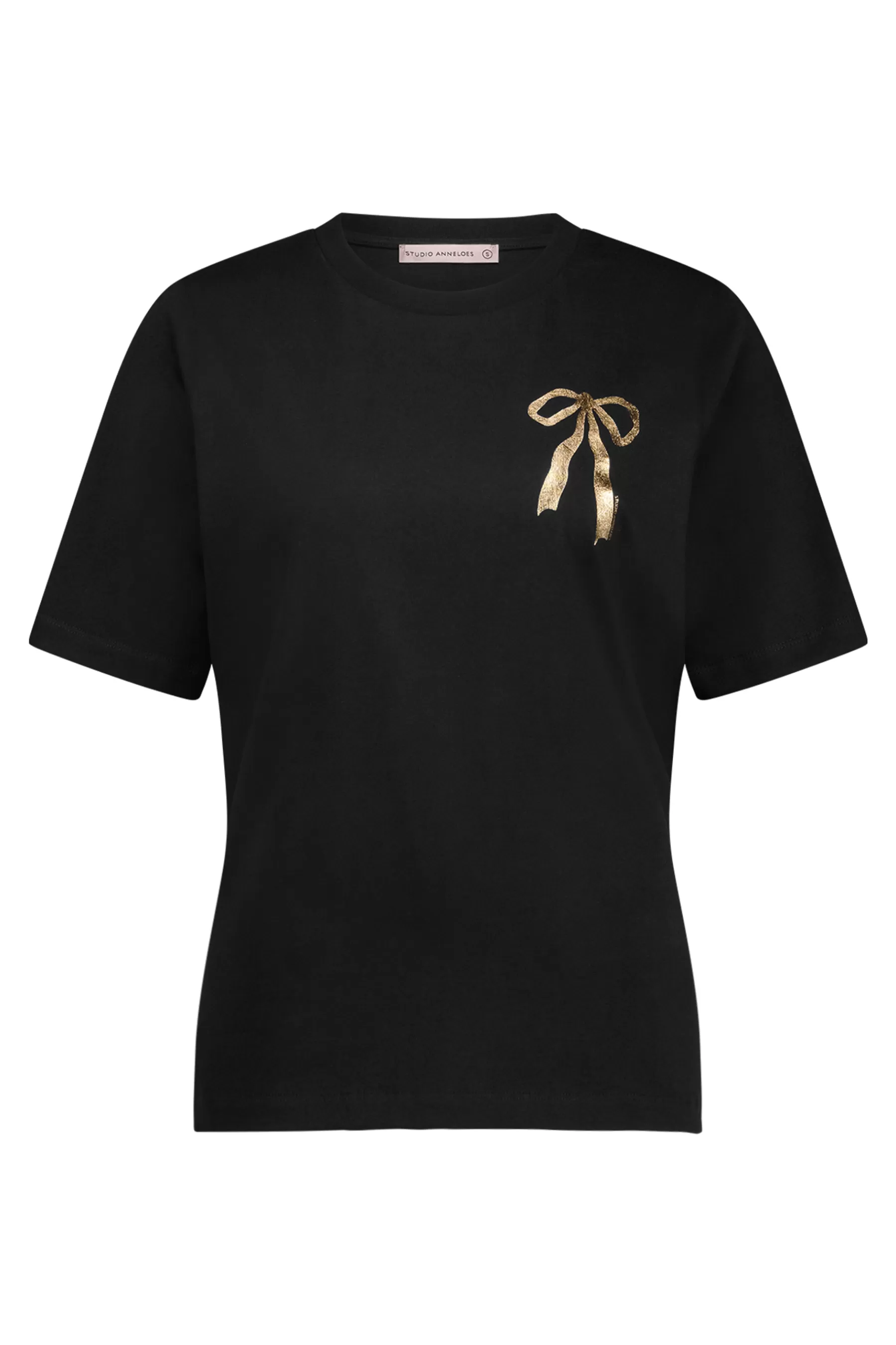 Studio Anneloes Shirts & Tops<Klaasje bow tshirt - black