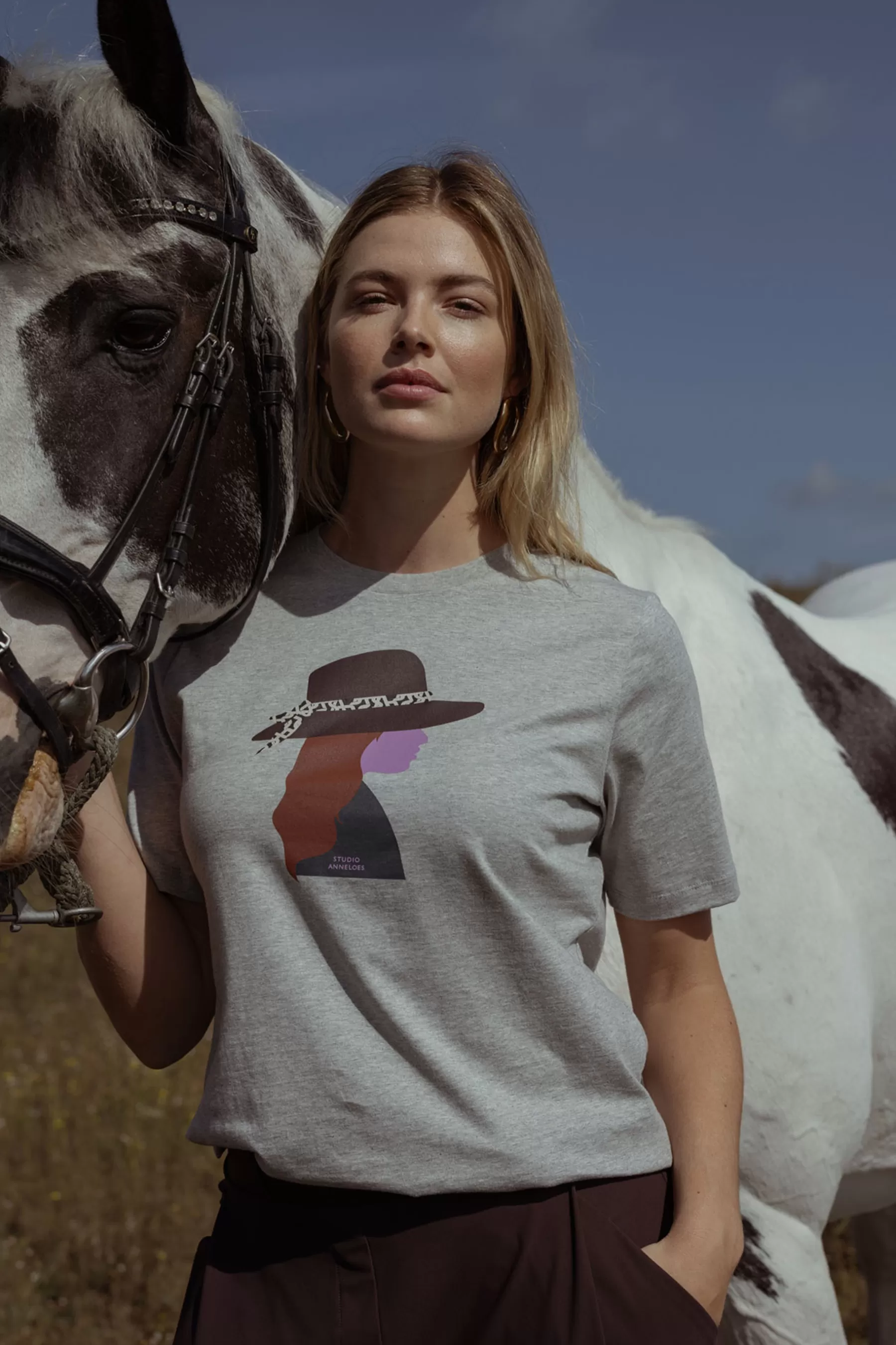 Studio Anneloes Shirts & Tops<Klaasje cowgirl tshirt - grey melange