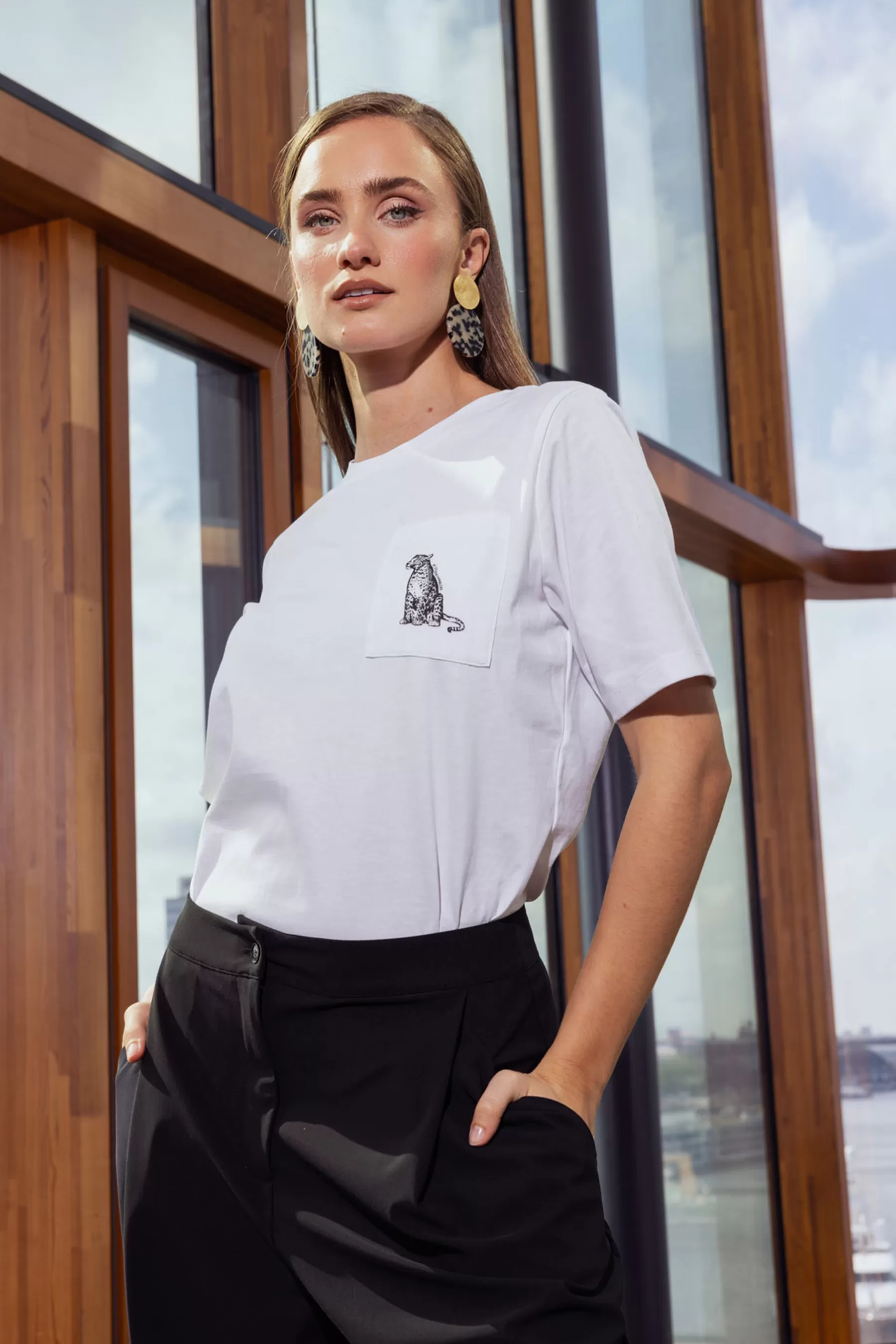 Studio Anneloes Shirts & Tops<Klaasje panther tshirt - white