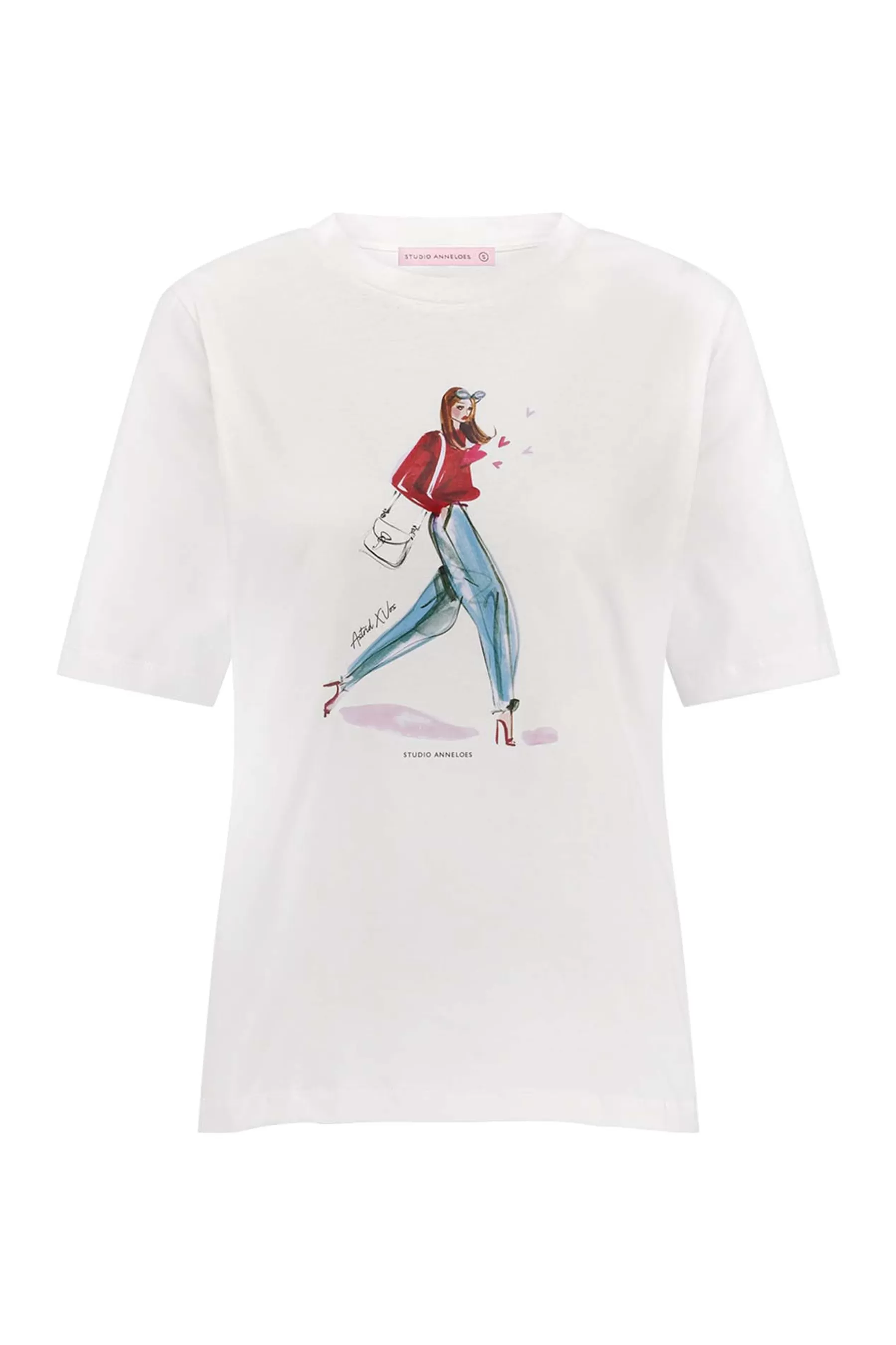 Studio Anneloes Shirts & Tops<Klaasje print tshirt - white