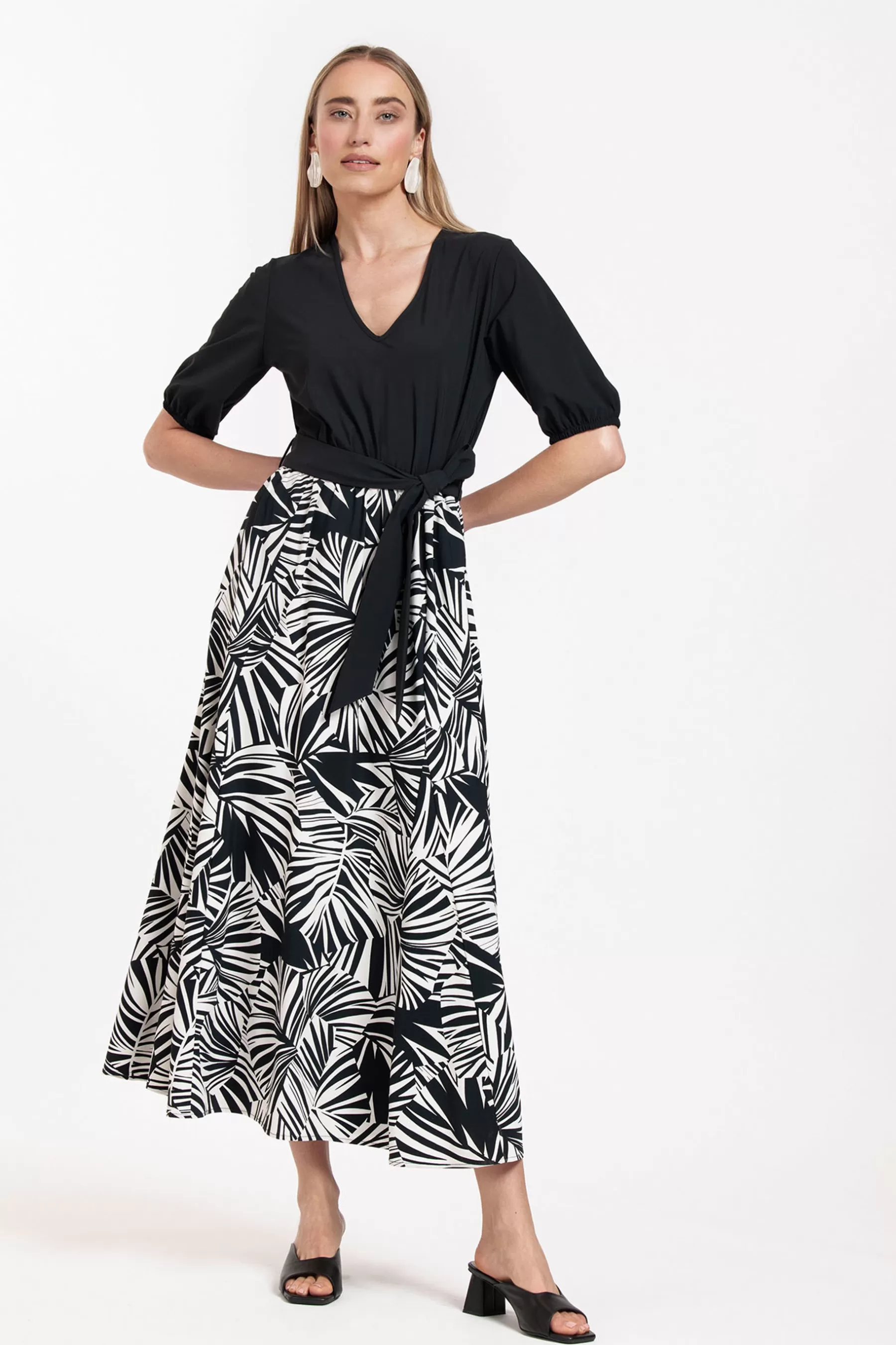 Studio Anneloes Jurken & Rokken<Kristie palm dress - kit/black