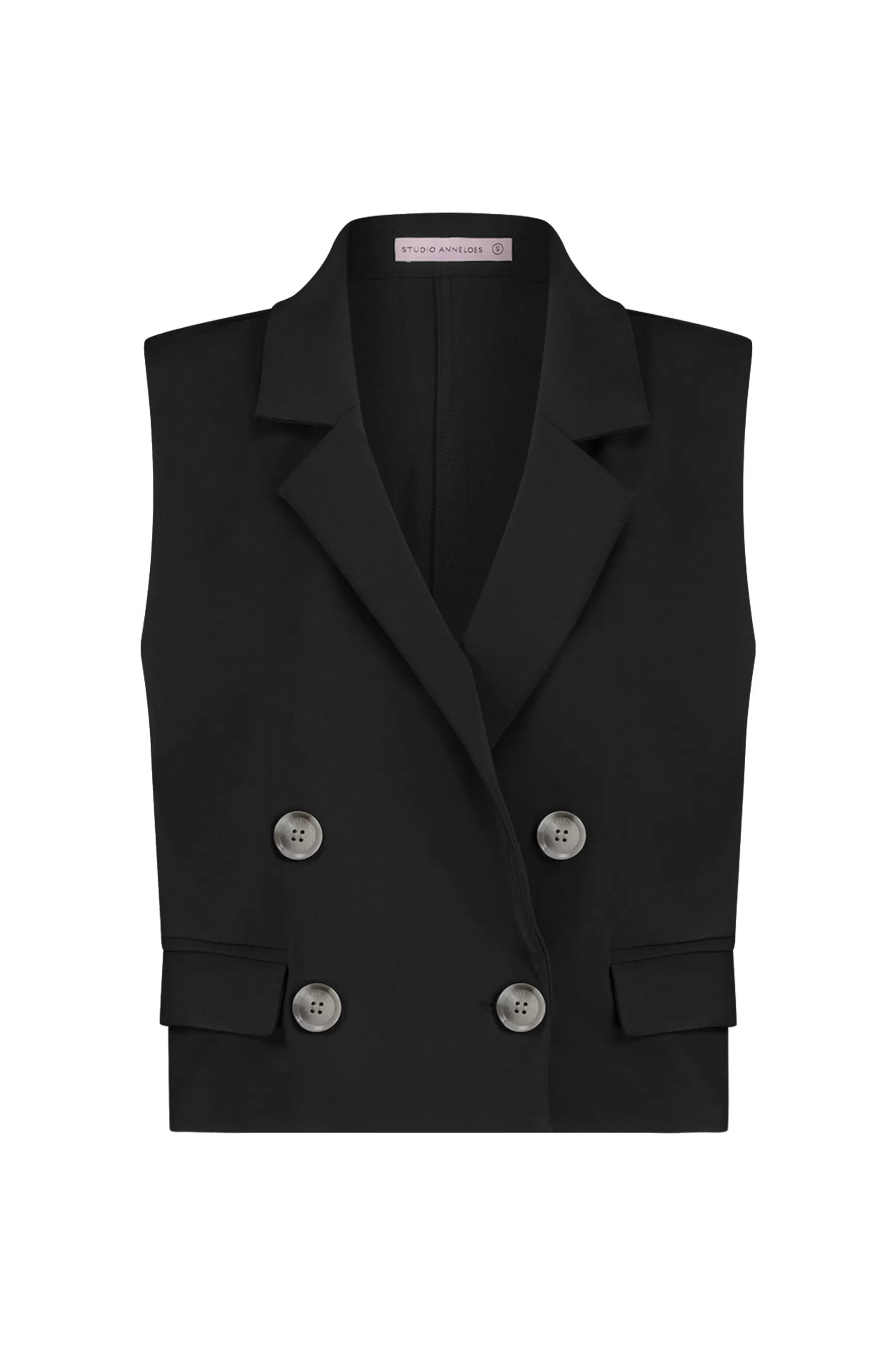 Studio Anneloes Blazers & Jasjes<Leonore bonded gilet - black