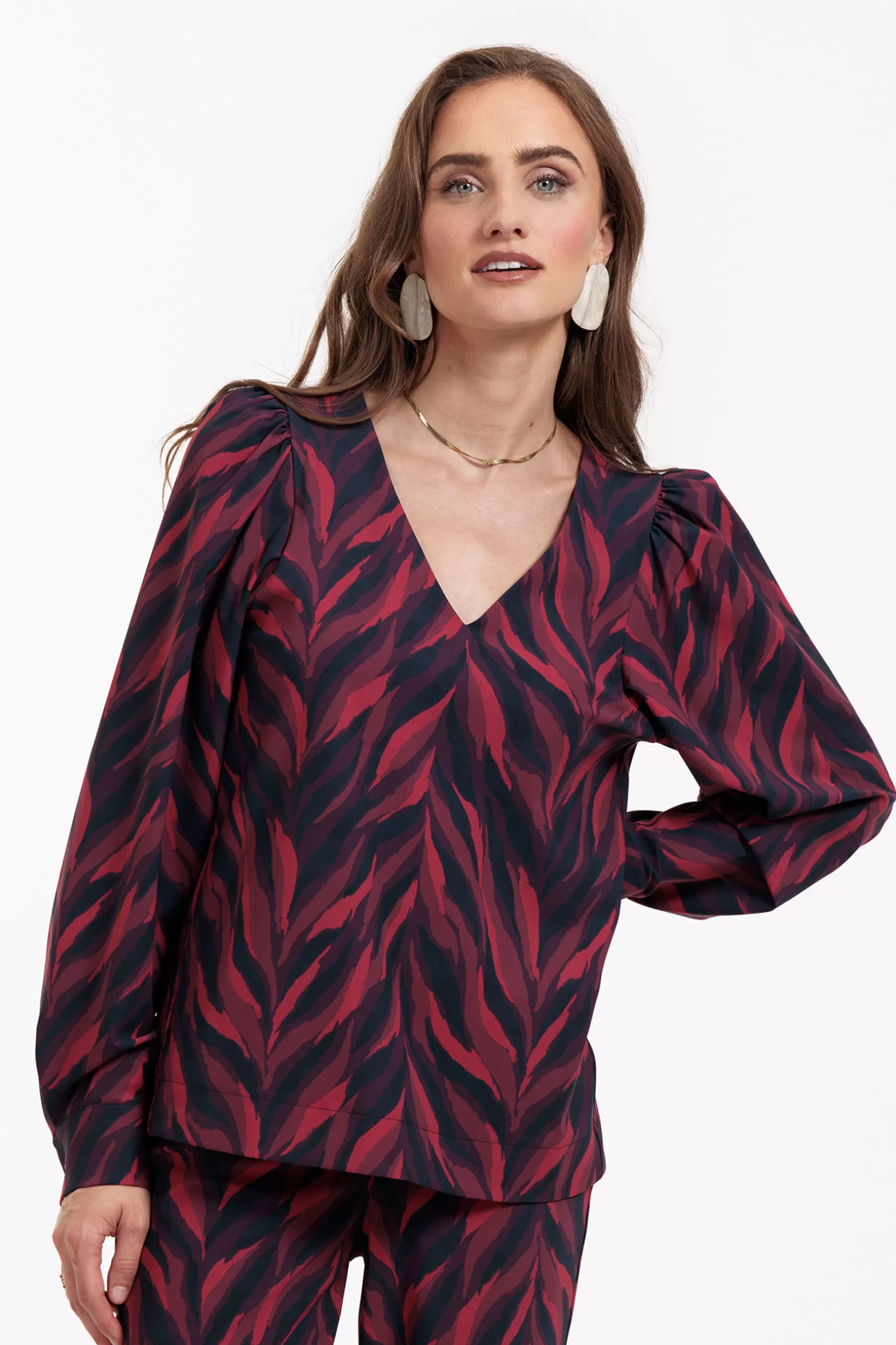 Studio Anneloes Shirts & Tops<Les leaves top - darkblue/merlot