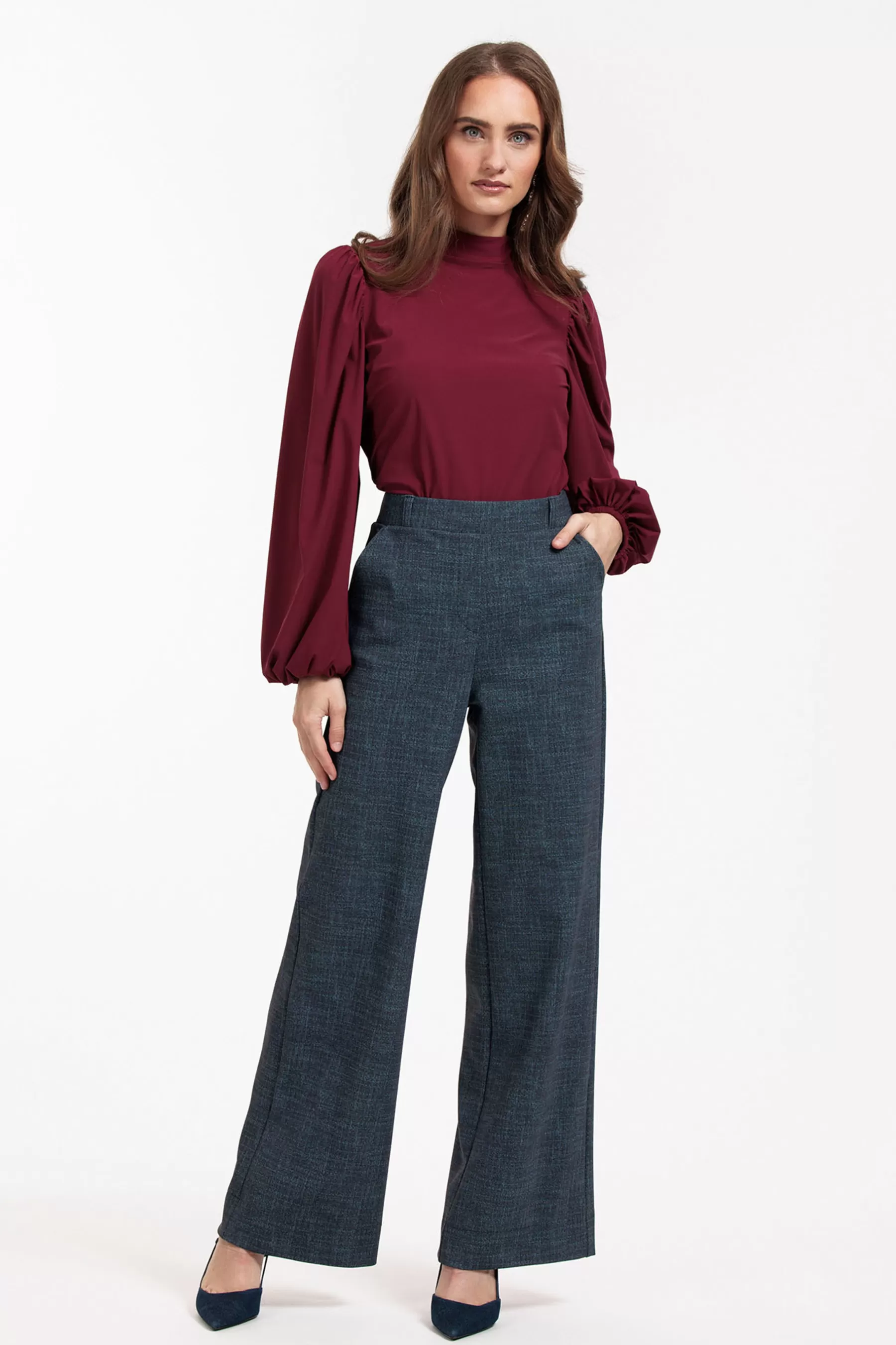 Studio Anneloes Broeken<Lexie bnd dnm tweed trousers - midnight blue