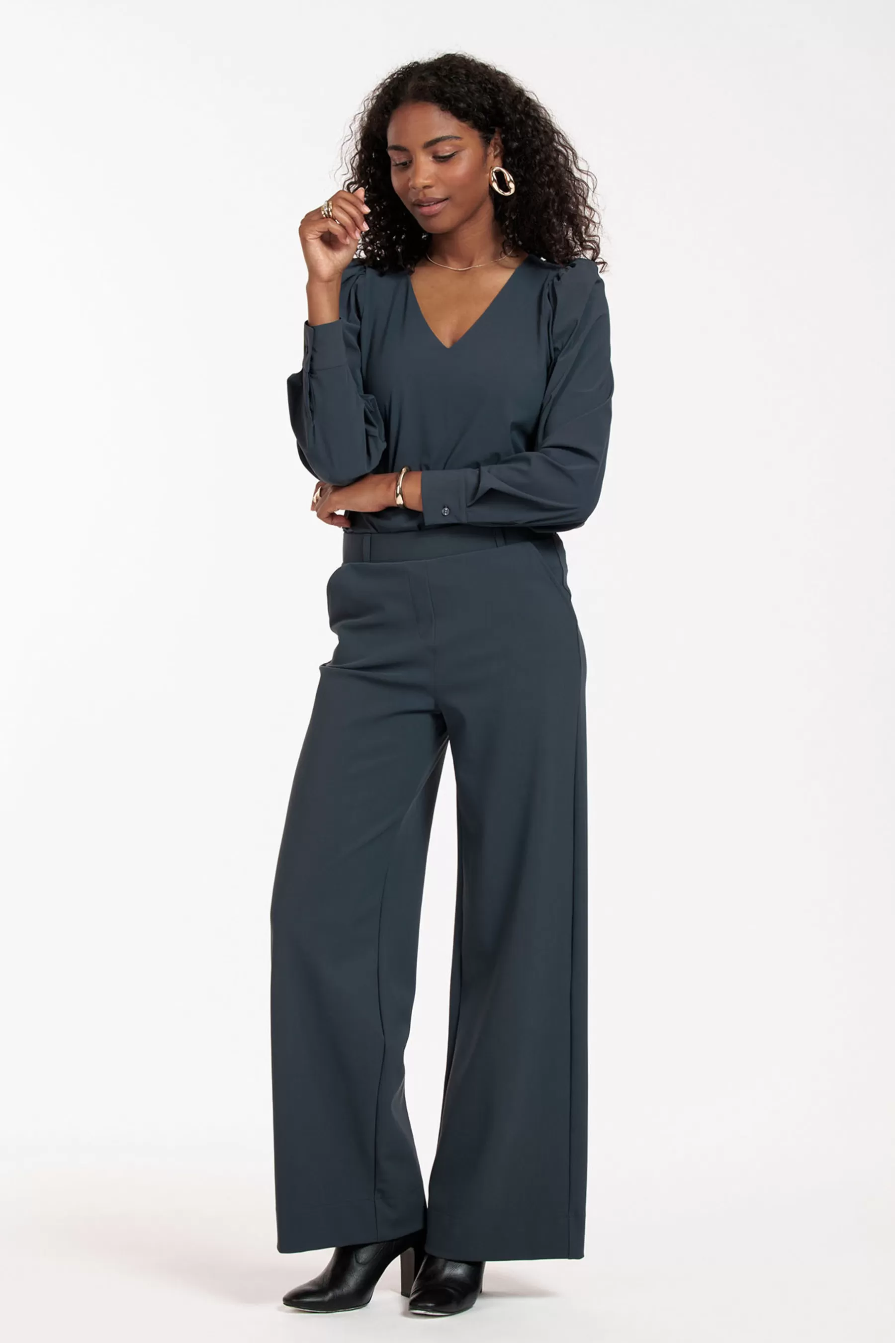 Studio Anneloes Broeken<Lexie bonded trousers - antraciet