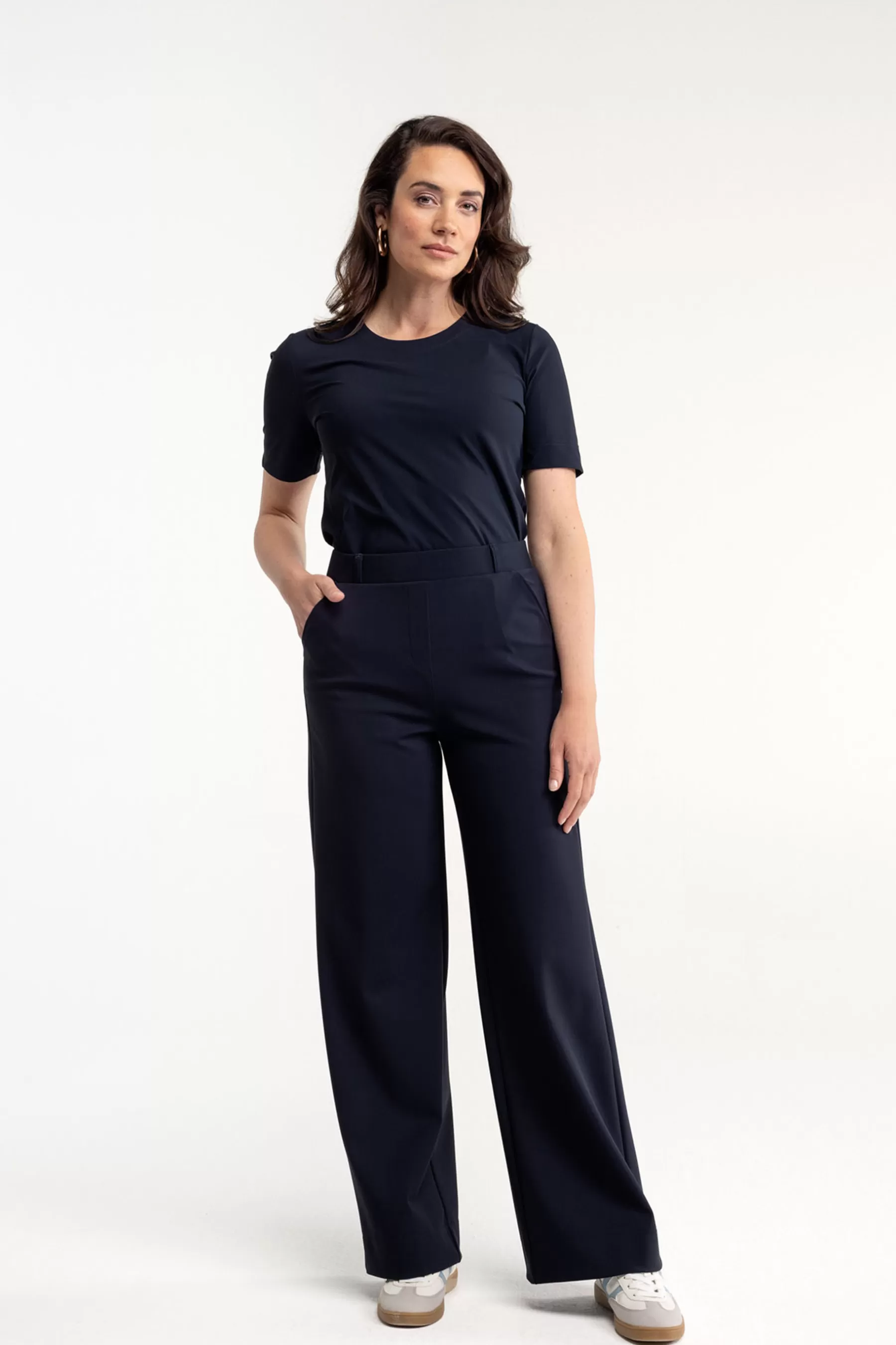 Studio Anneloes Broeken | Essentials<Lexie bonded trousers - dark blue