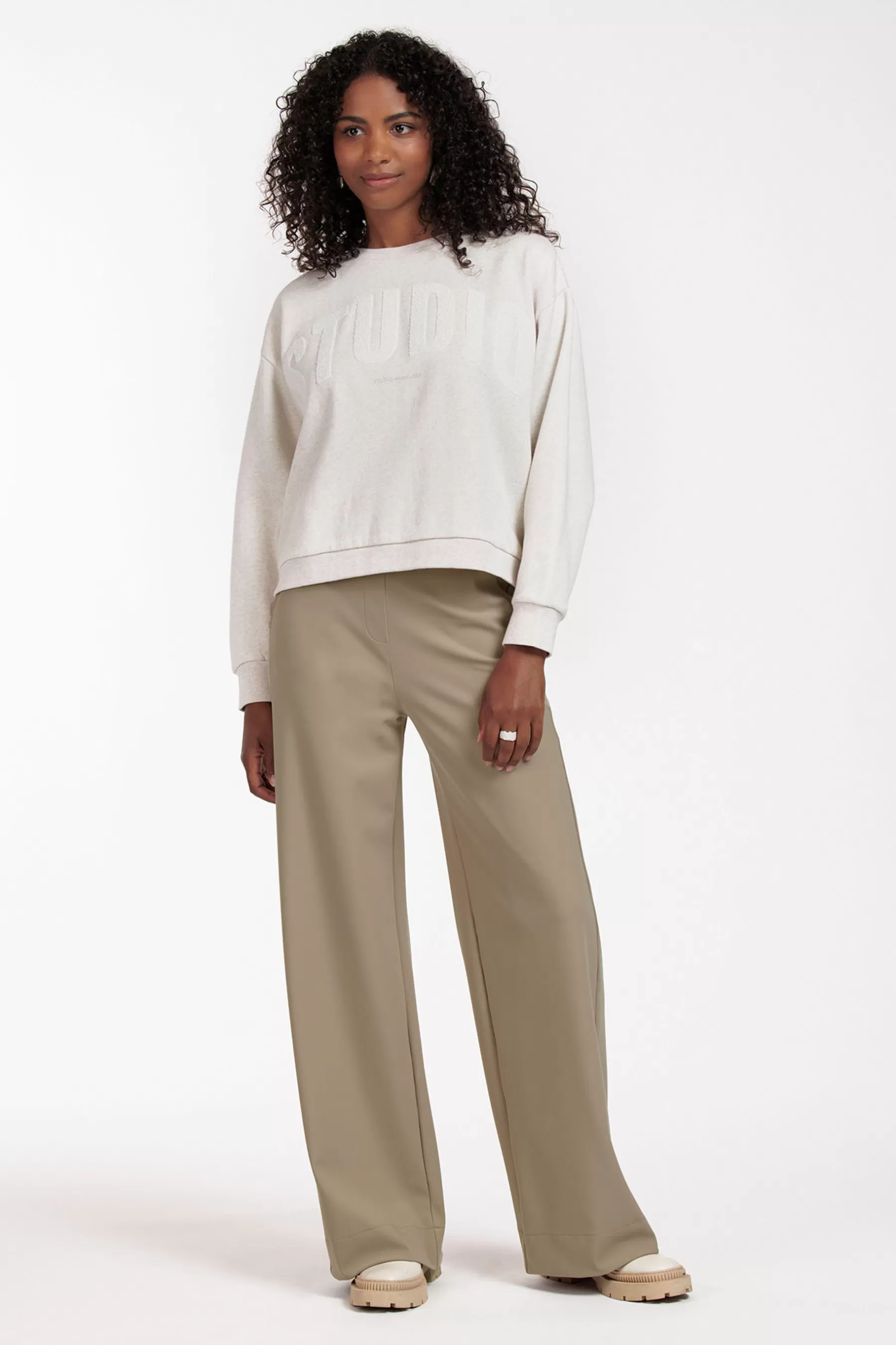 Studio Anneloes Broeken<Lexie bonded trousers - latte