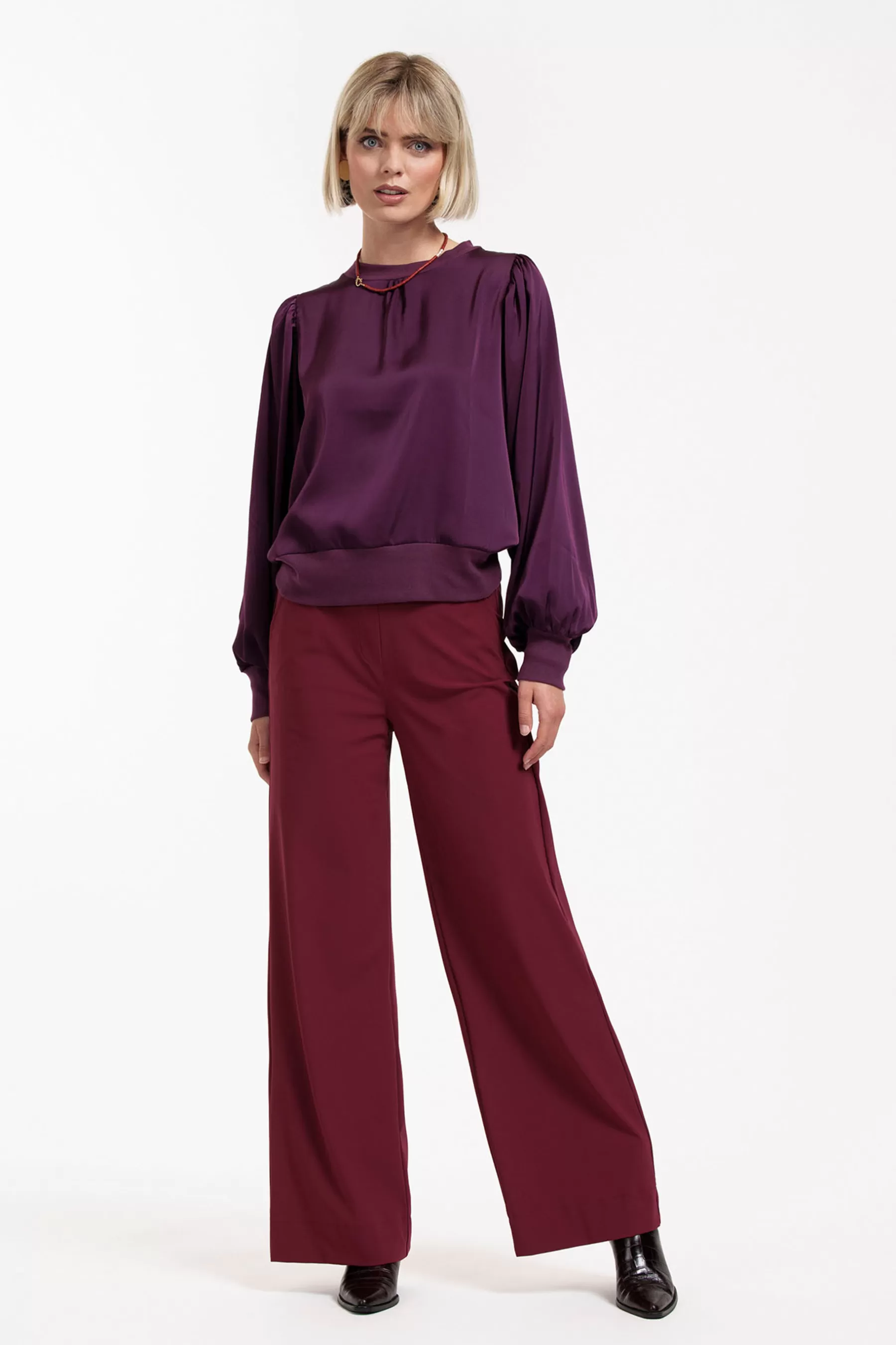 Studio Anneloes Broeken<Lexie bonded trousers - merlot