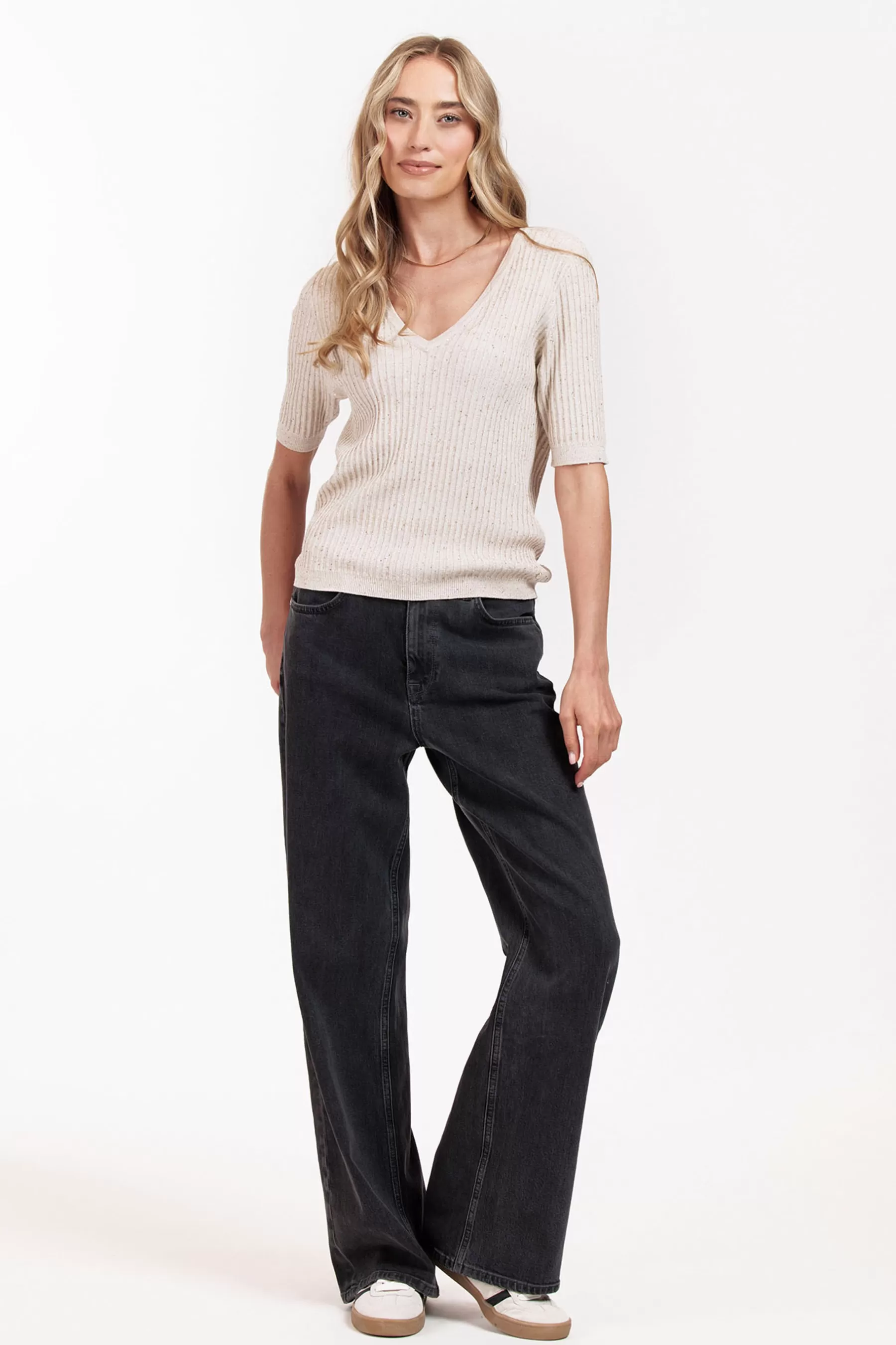 Studio Anneloes Broeken<Lexie denim trousers - black