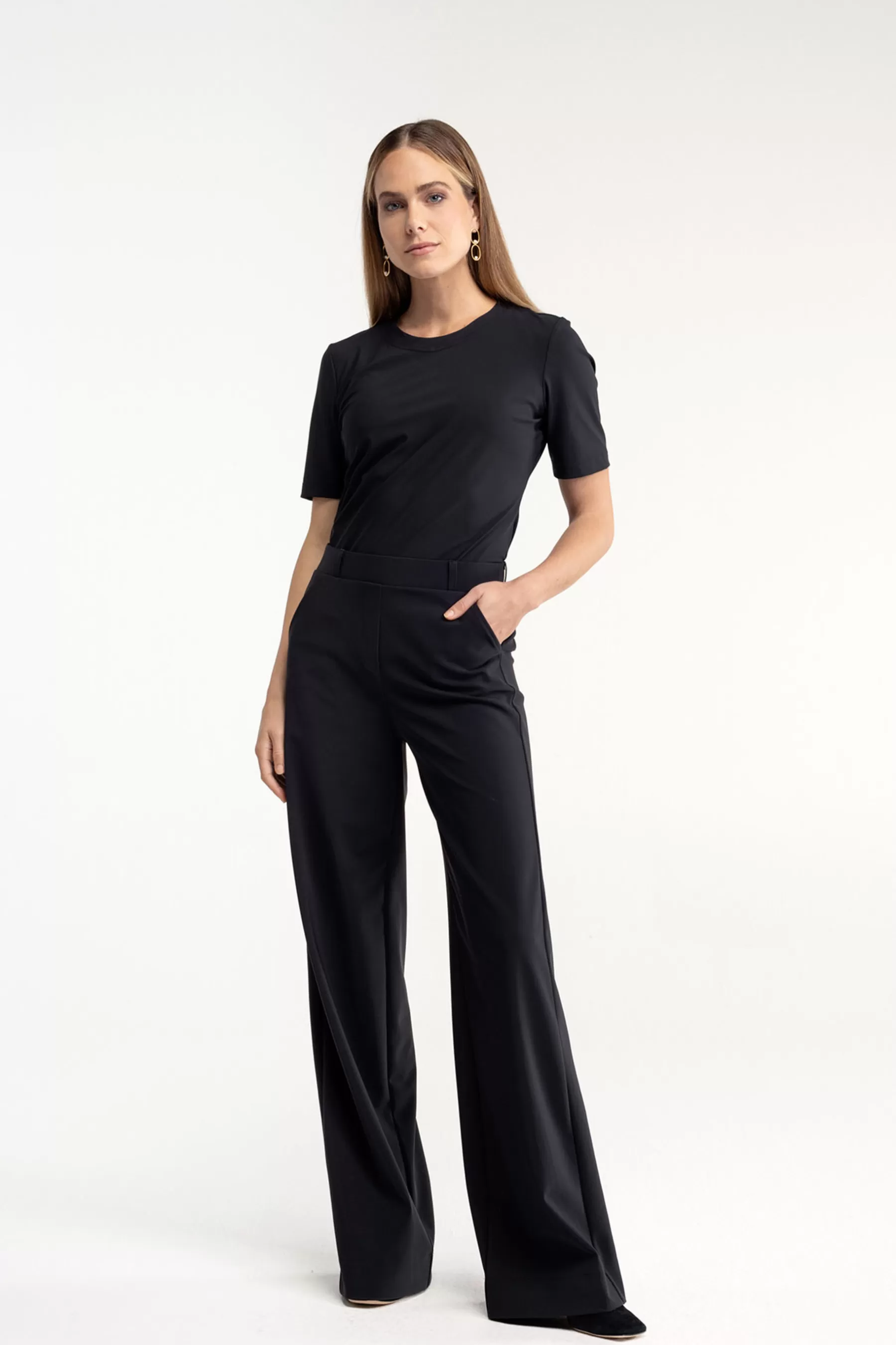 Studio Anneloes Broeken | Broeken - Extra Lang<Lexie LONG bonded trousers - black