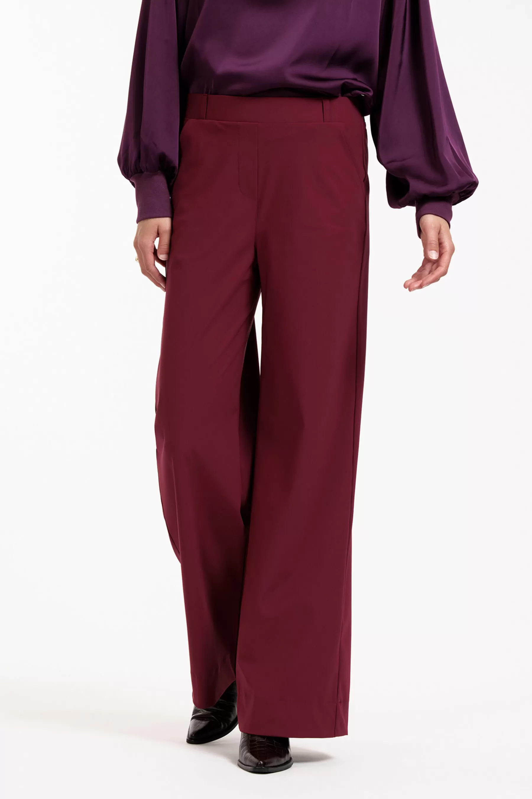 Studio Anneloes Broeken | Broeken - Extra Lang<Lexie LONG bonded trousers - merlot