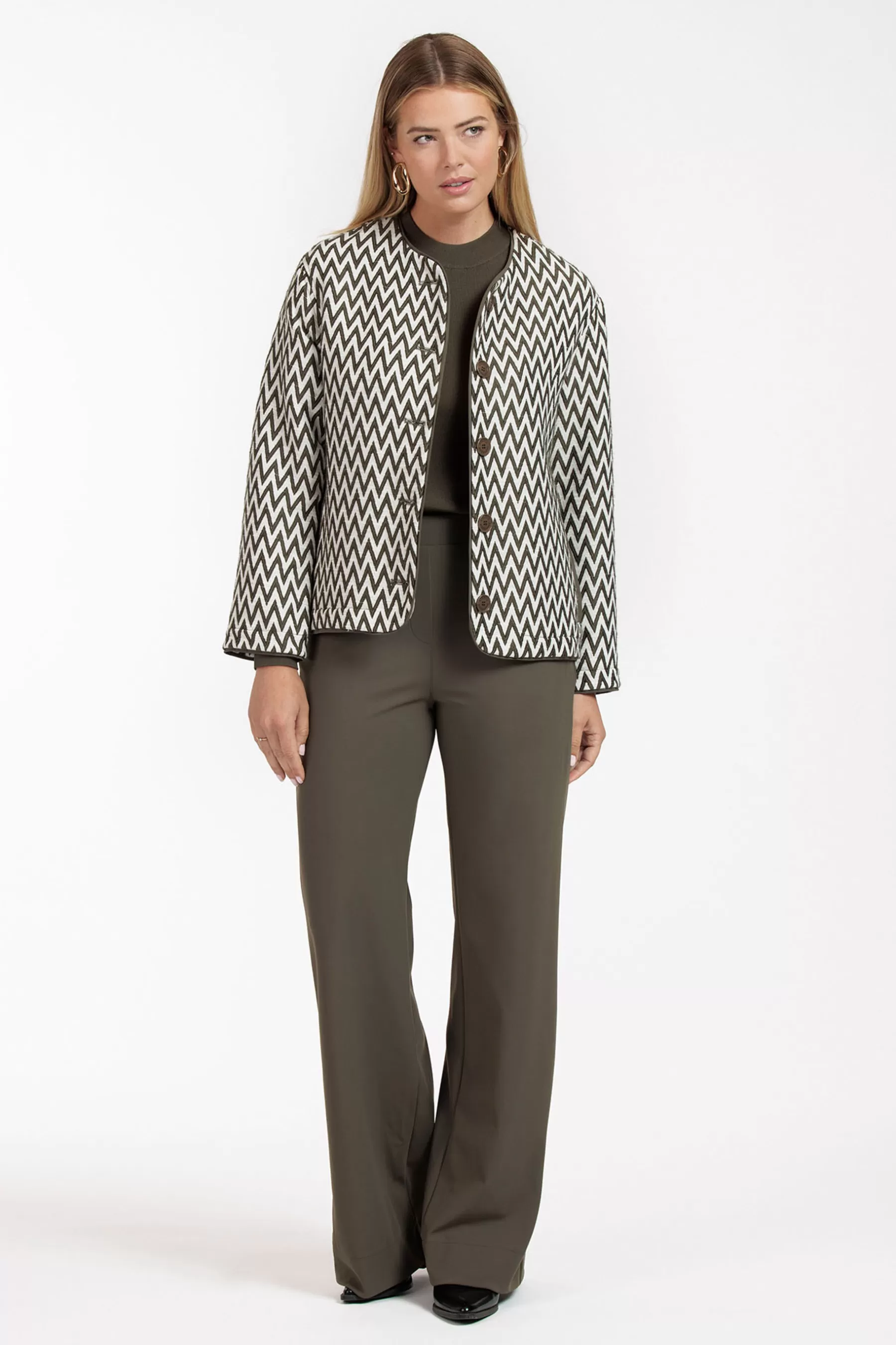 Studio Anneloes Broeken | Broeken - Extra Lang<Lexie LONG bonded trousers - new army