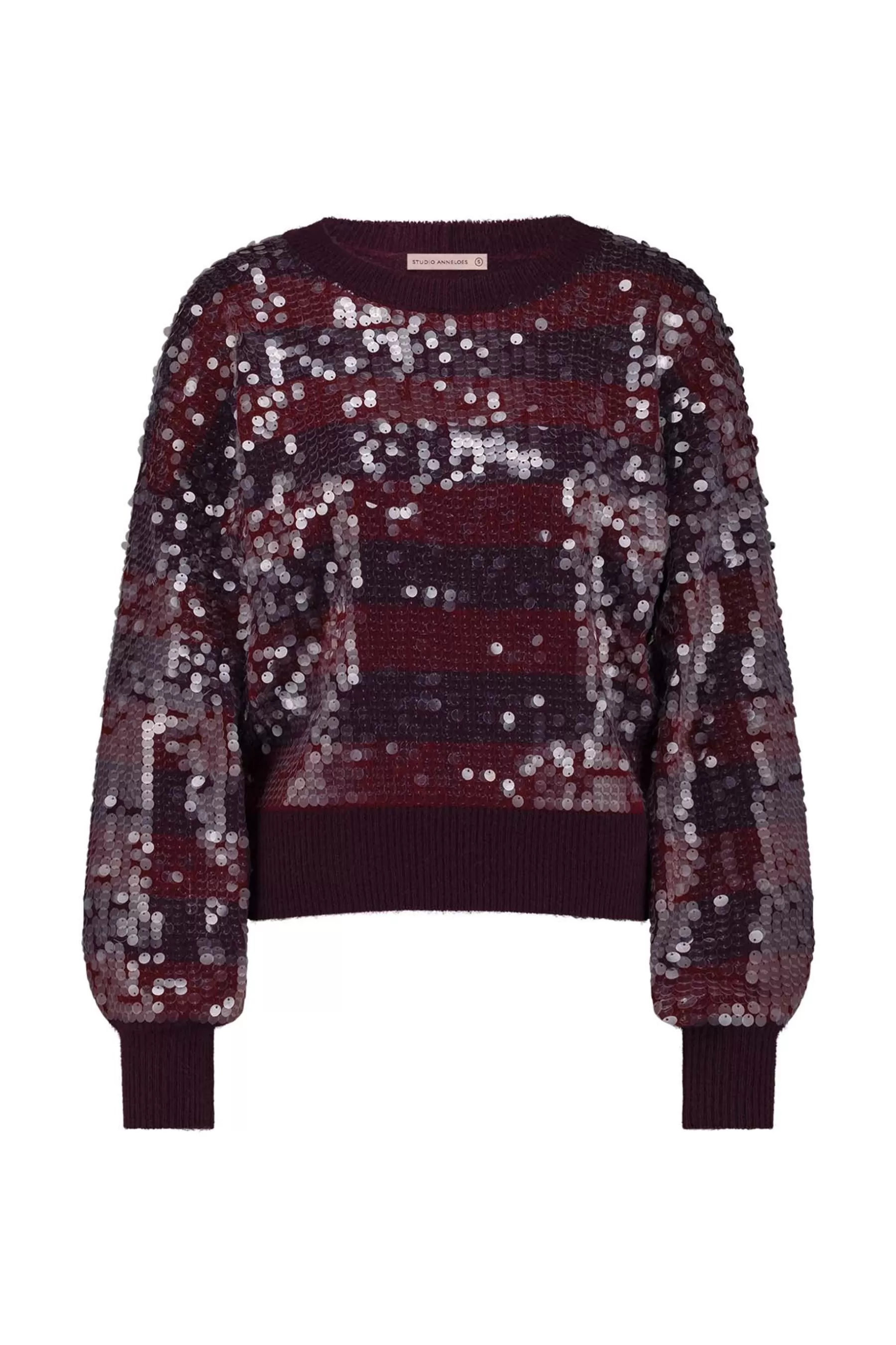 Studio Anneloes Truien & Vesten | Shirts & Tops<Lilly sequins pullover - blackberry/merlot