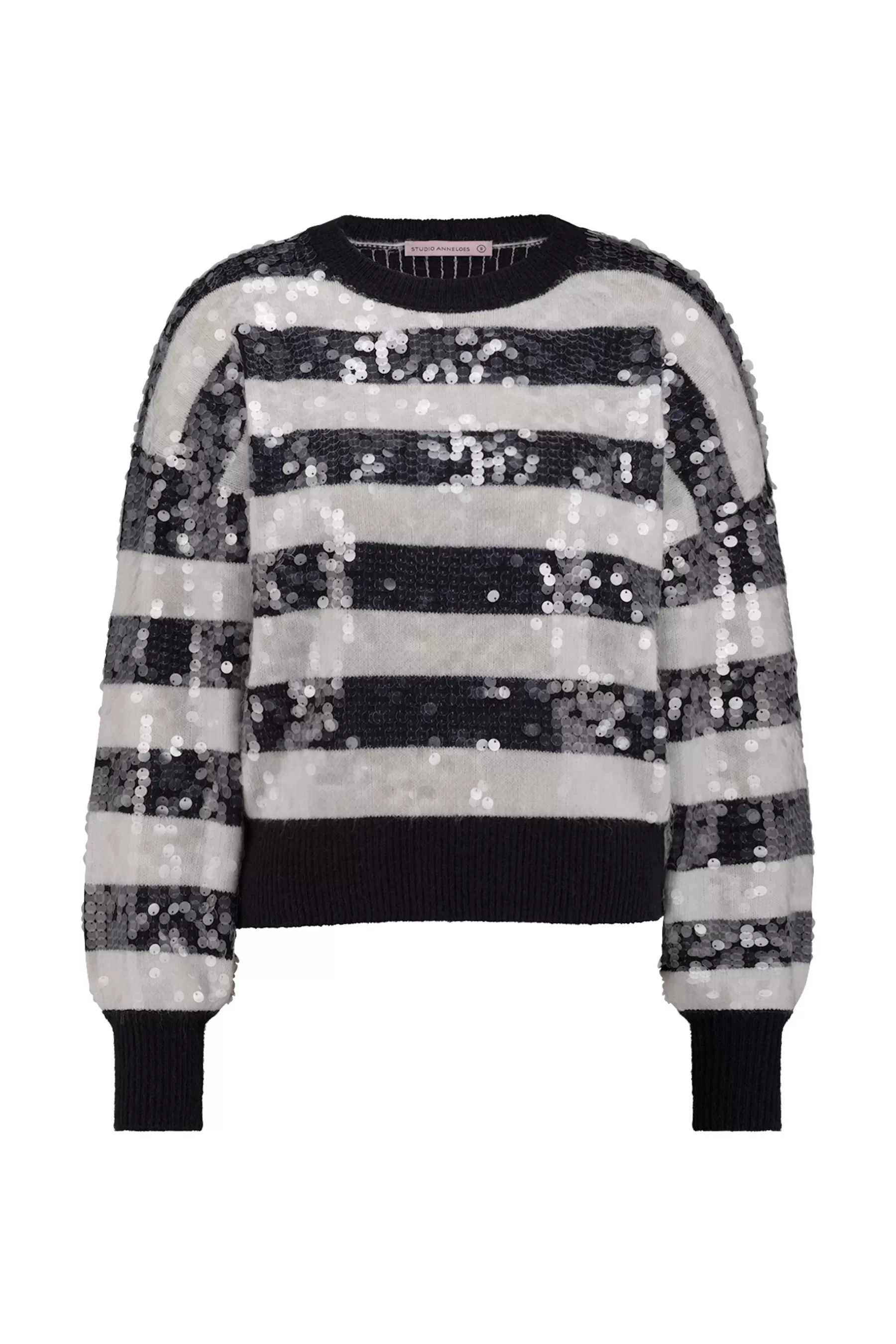 Studio Anneloes Truien & Vesten | Shirts & Tops<Lilly sequins pullover - dark blue/off white